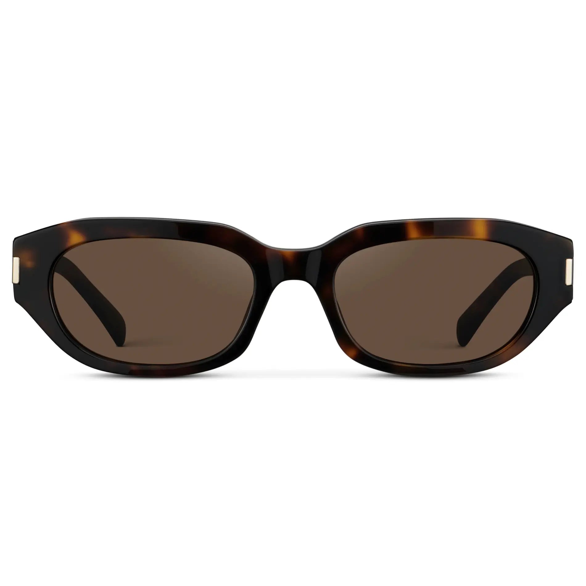 Brown Tortoise / Brown Lens || Women's Oval Polarized Sunglasses with Brown Tortoise Frame and Brown Lenses on a white background