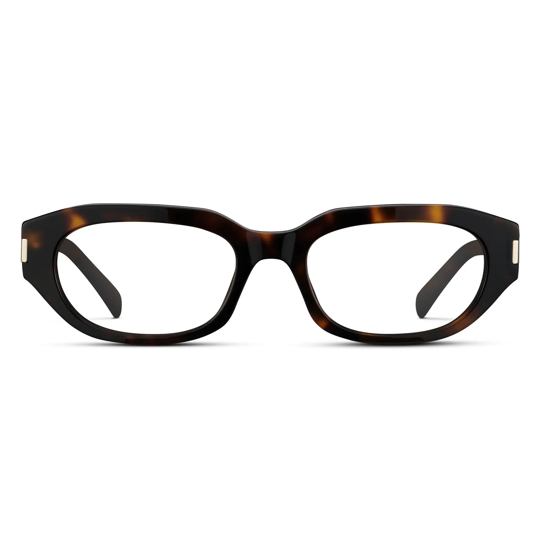 Brown Tortoise || Women's Oval Prescription Eyeglasses with Brown Tortoise Frame and Clear Lenses on a white background