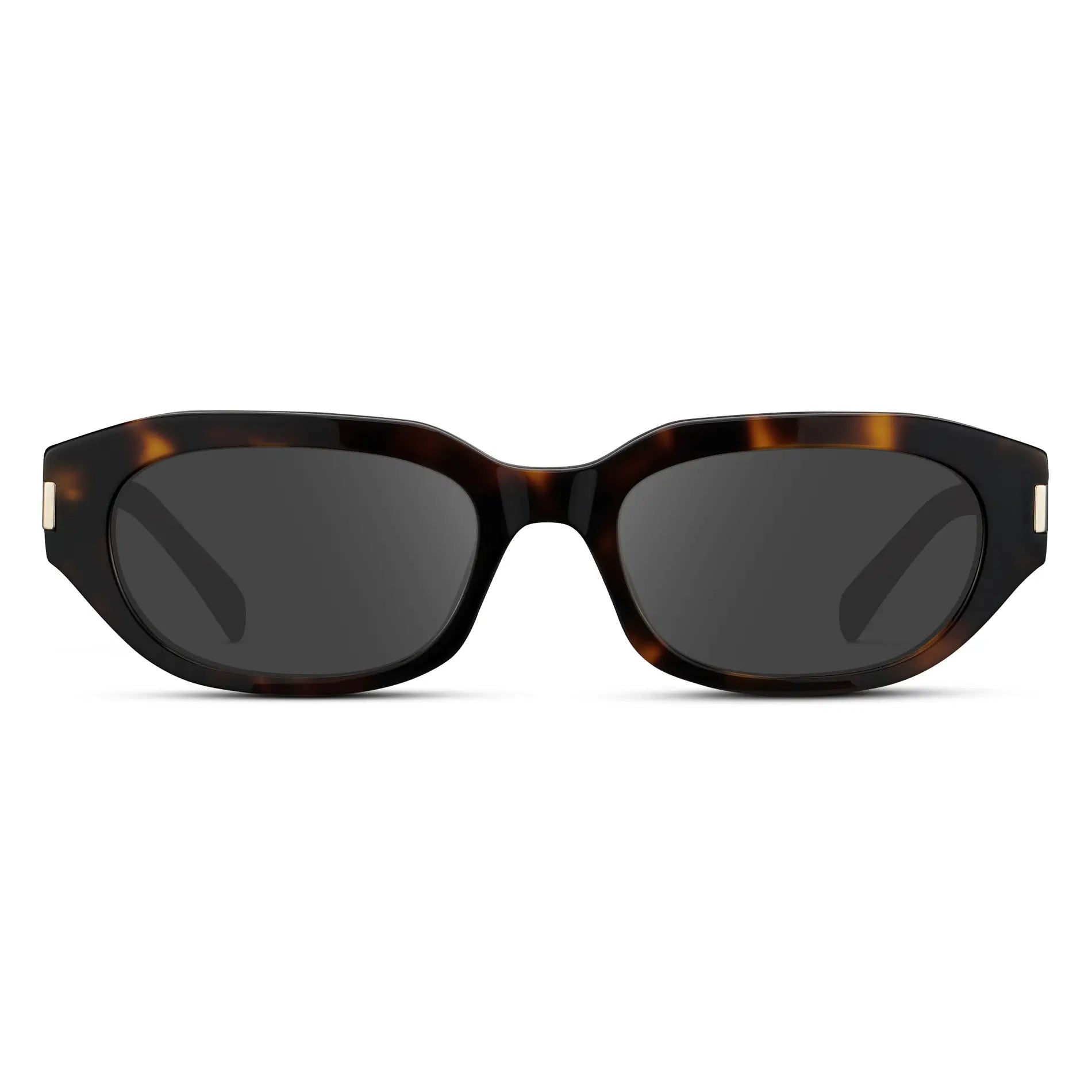 Brown Tortoise / Grey || Women's Oval Prescription Sunglasses with Brown Tortoise Frame and Grey Lenses on a white background