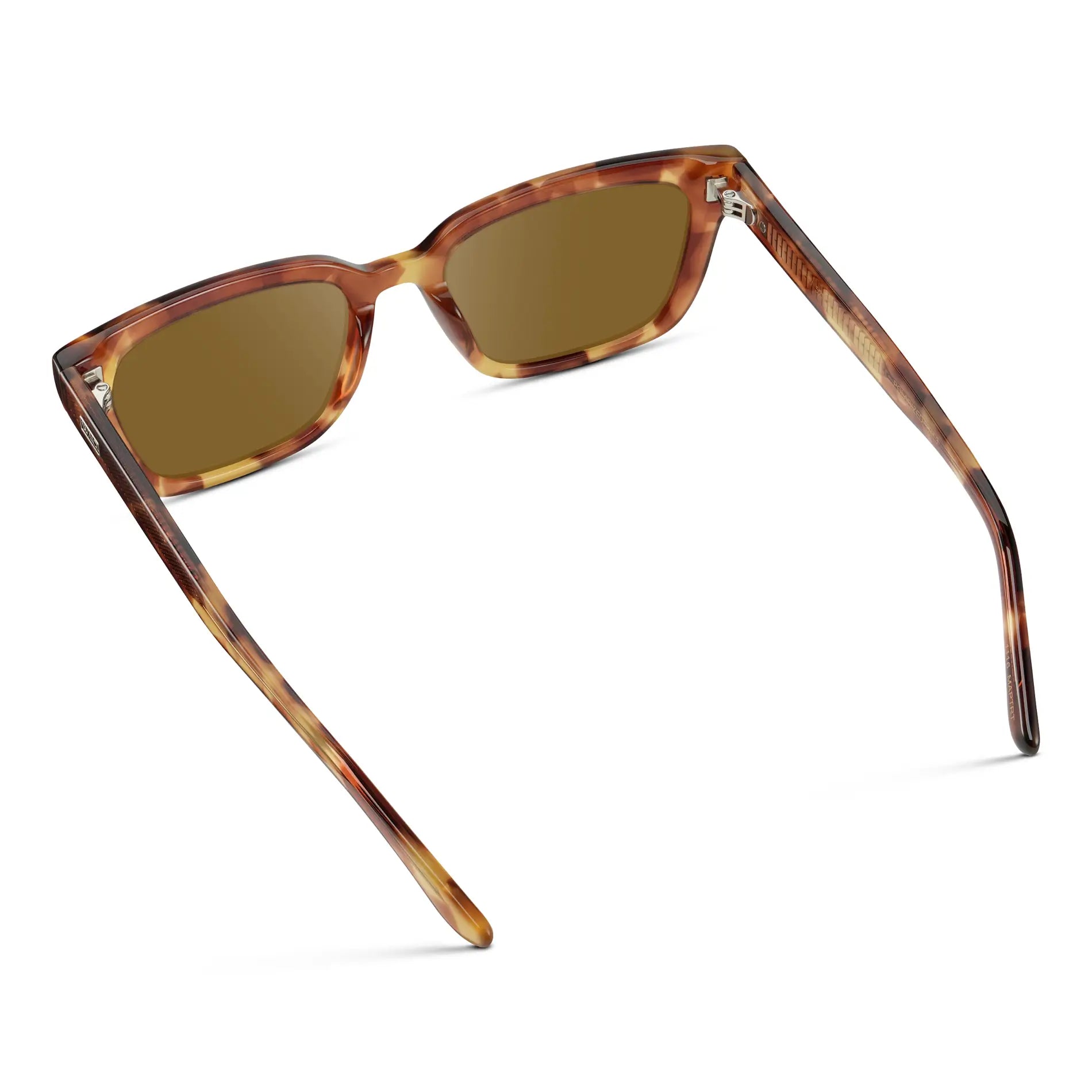 Honeycomb Tortoise / Amber || Women's Rectangular Prescription Sunglasses with Honeycomb Tortoise Acetate Frame and Brown Prescription Lenses