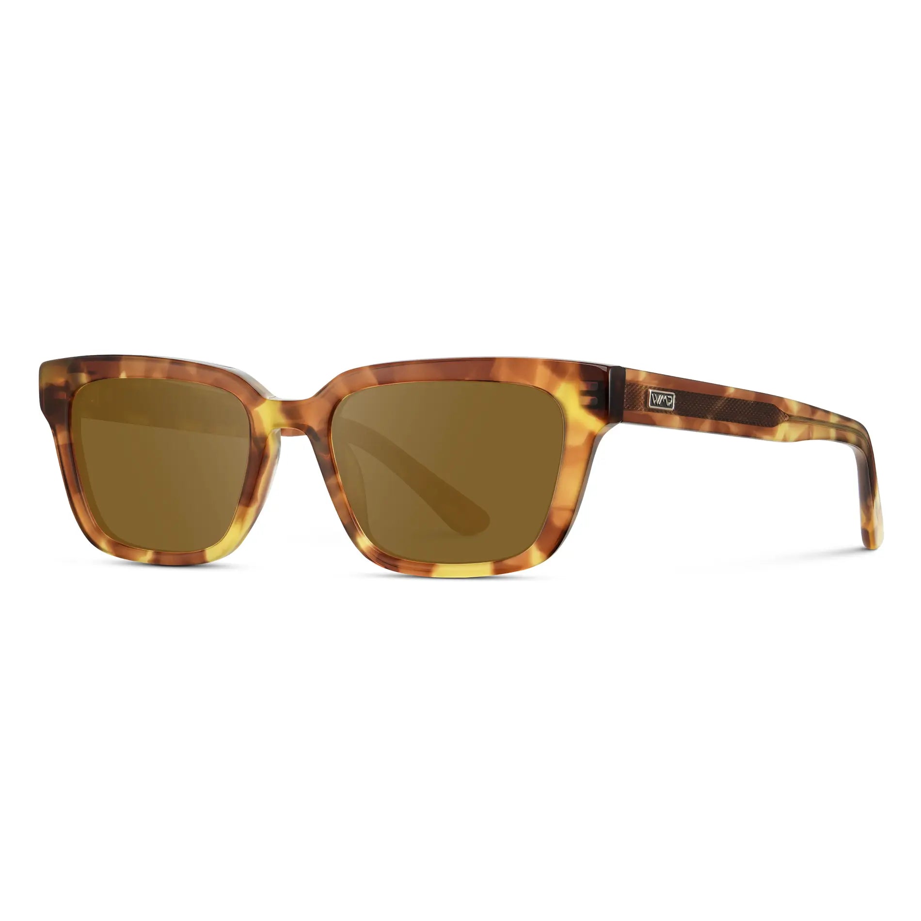 Honeycomb Tortoise / Amber || Women's Rectangular Prescription Sunglasses with Honeycomb Tortoise Acetate Frame and Brown Prescription Lenses