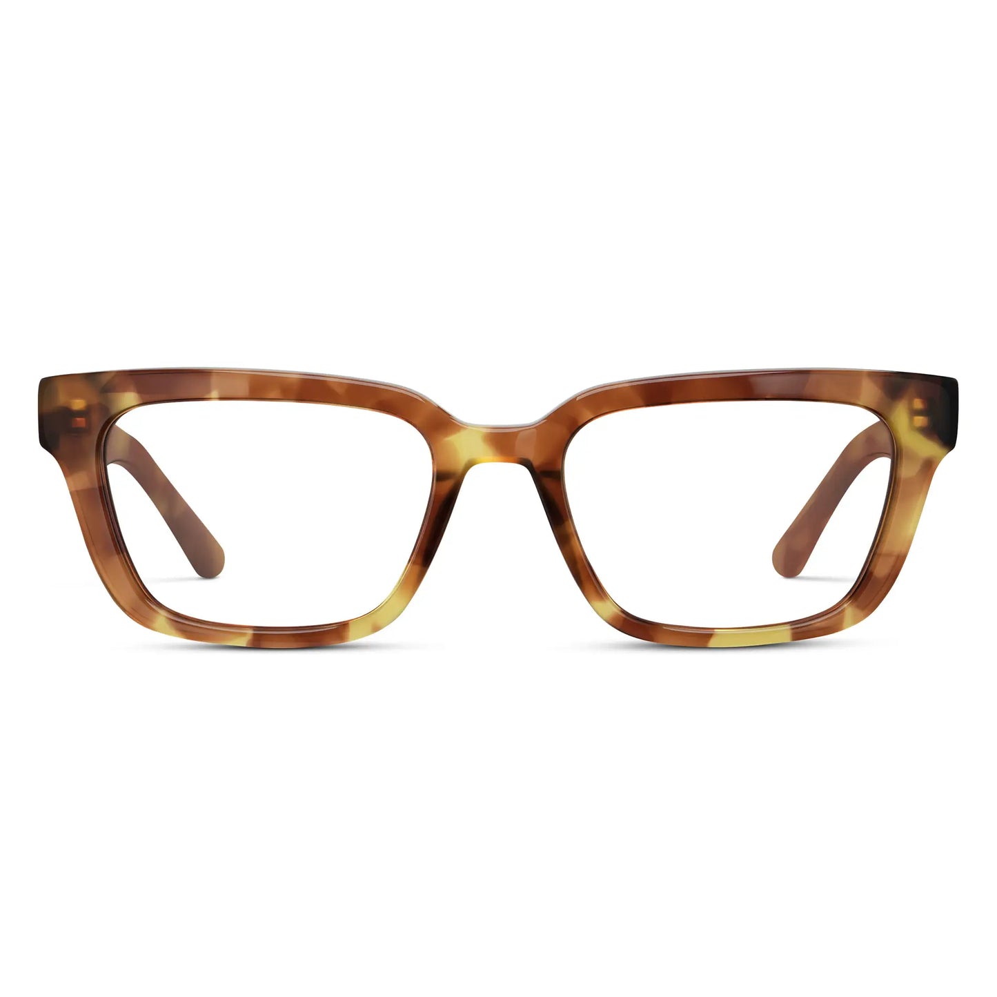 Honeycomb Tortoise || Women's Rectangular Prescription Eyeglasses with Honeycomb Tortoise Acetate Frame and Clear Prescription Lenses