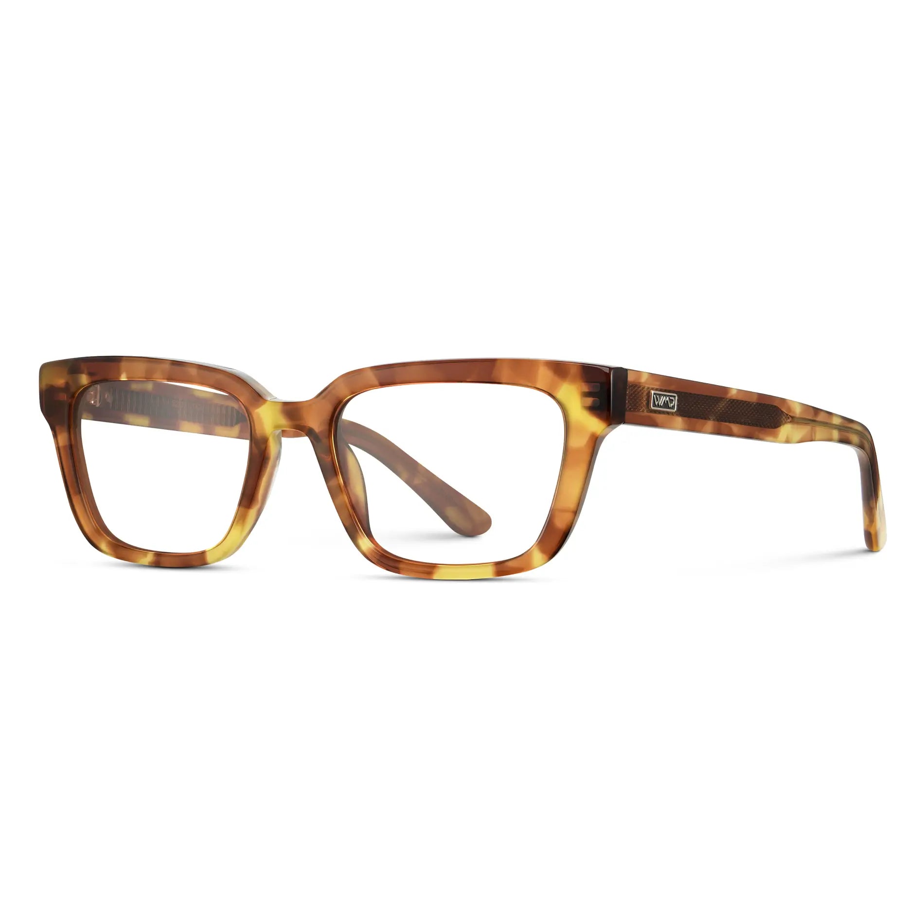 Honeycomb Tortoise || Women's Rectangular Prescription Eyeglasses with Honeycomb Tortoise Acetate Frame and Clear Prescription Lenses