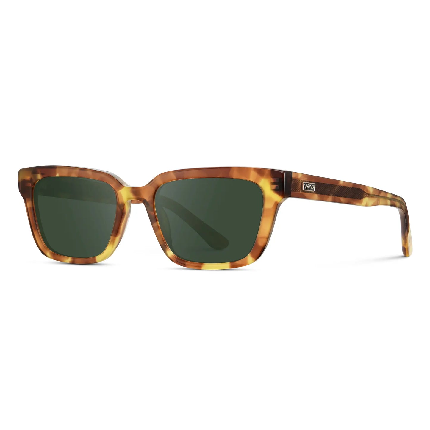 Honeycomb Tortoise / G15 || Women's Rectangular Prescription Sunglasses with Honeycomb Tortoise Acetate Frame and Green Prescription Lenses