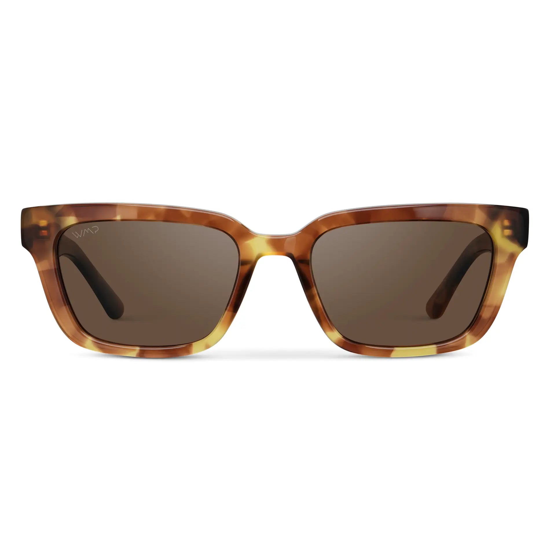 Honeycomb Tortoise / Brown Lens || Women's Rectangular Sunglasses with Honeycomb Tortoise Acetate Frame and Brown Polarized Lens