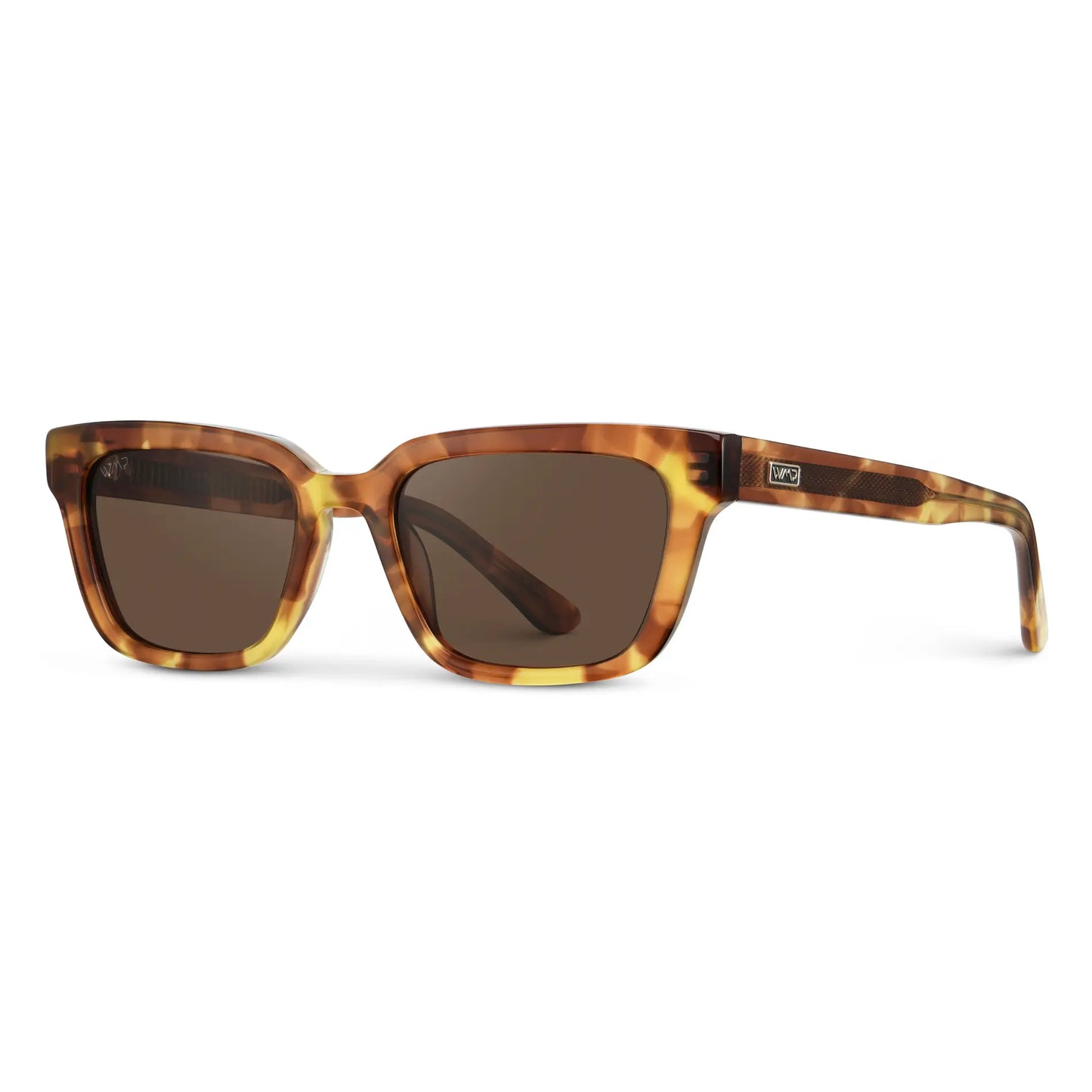 Honeycomb Tortoise / Brown Lens || Women's Rectangular Sunglasses with Honeycomb Tortoise Acetate Frame and Brown Polarized Lens