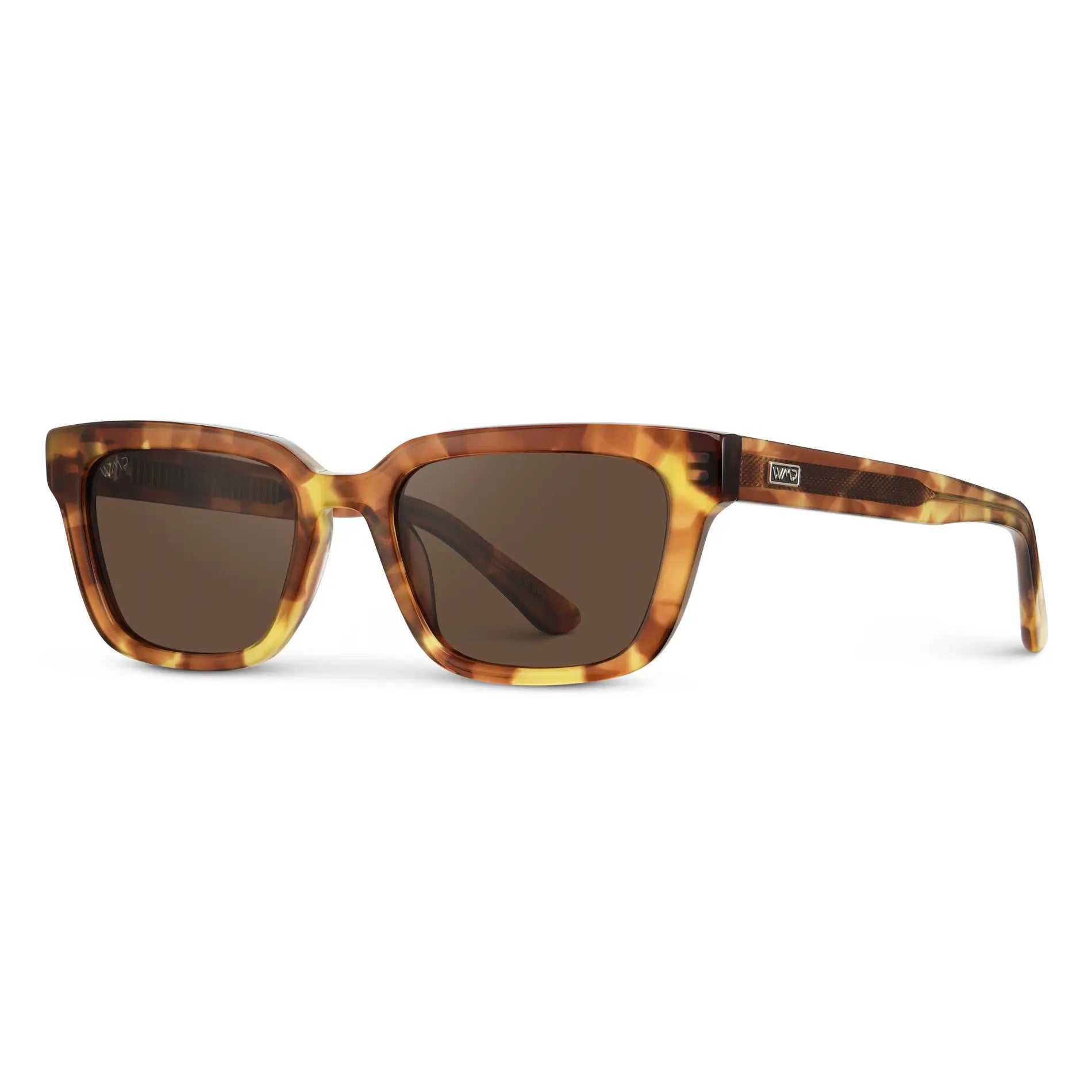 Honeycomb Tortoise / Brown Lens || Women's Rectangular Sunglasses with Honeycomb Tortoise Acetate Frame and Brown Polarized Lens