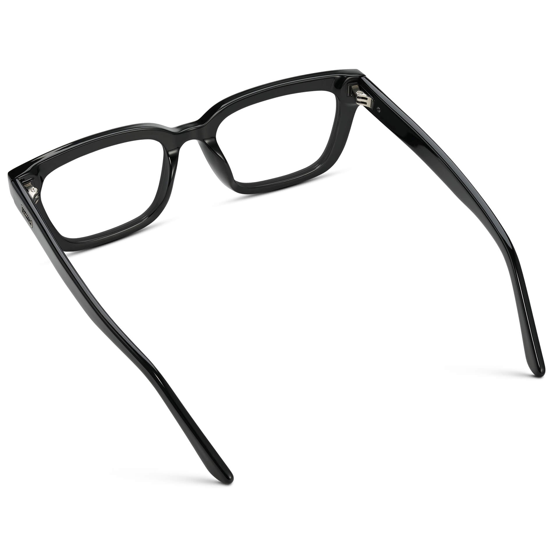 Black || Women's Rectangular Prescription Eyeglasses with Black Acetate Frame and Clear Prescription Lenses