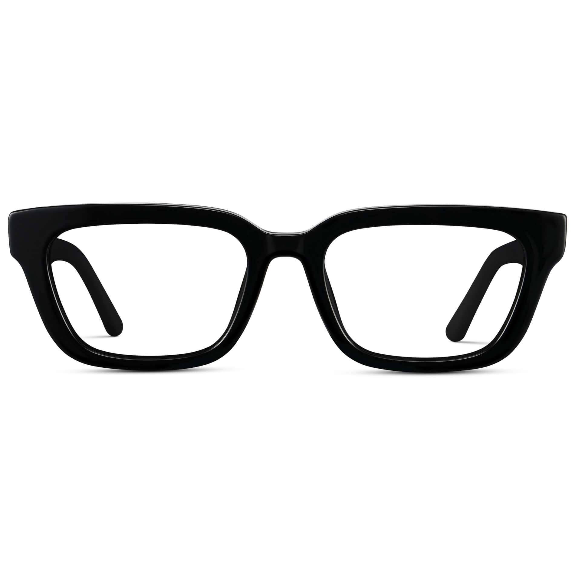 Black || Women's Rectangular Prescription Eyeglasses with Black Acetate Frame and Clear Prescription Lenses