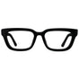 Black || Women's Rectangular Prescription Eyeglasses with Black Acetate Frame and Clear Prescription Lenses on a white background