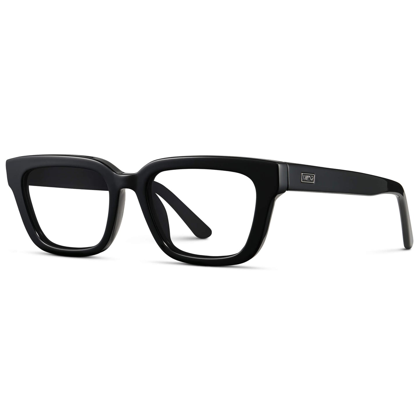 Black || Women's Rectangular Prescription Eyeglasses with Black Acetate Frame and Clear Prescription Lenses