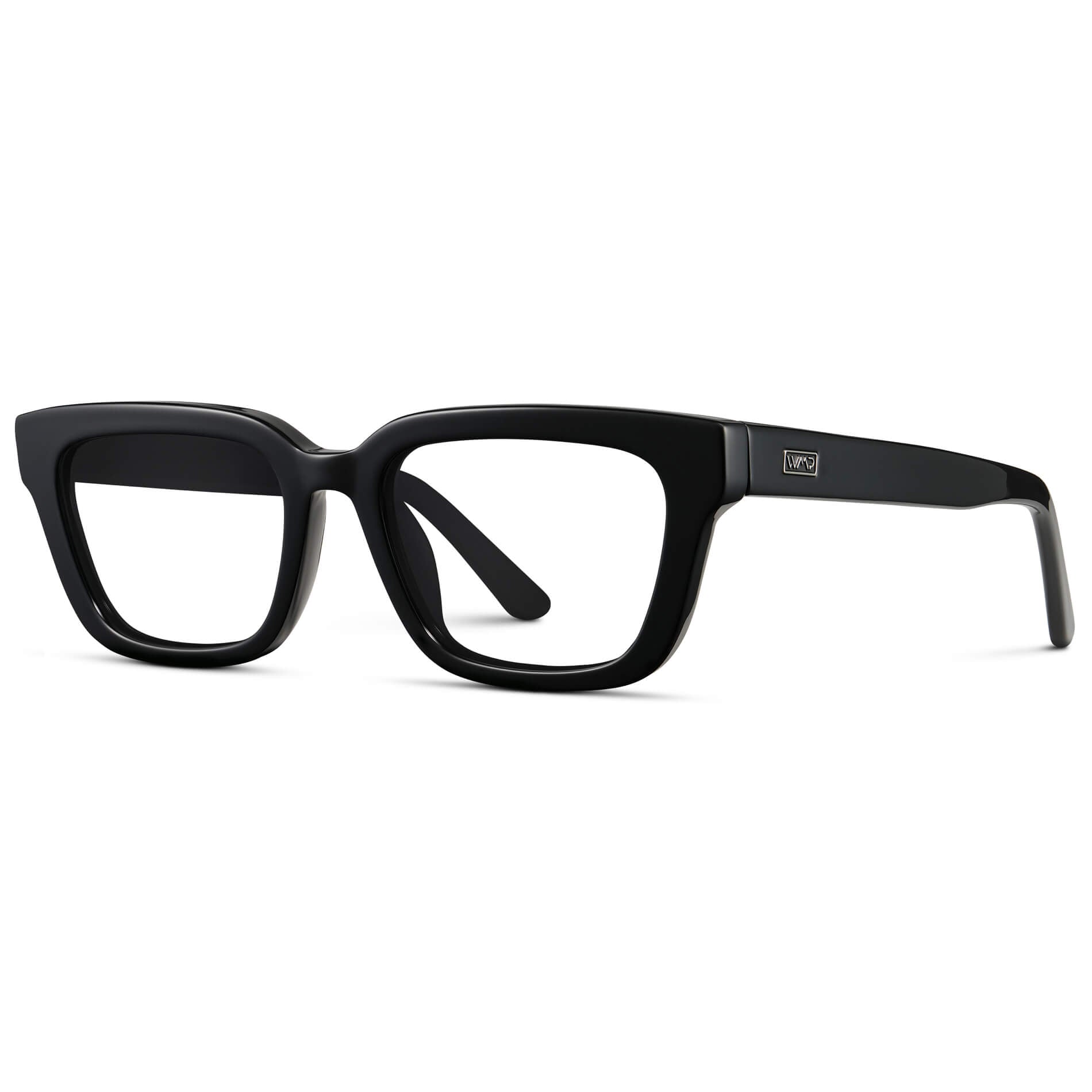 Black || Women's Rectangular Prescription Eyeglasses with Black Acetate Frame and Clear Prescription Lenses