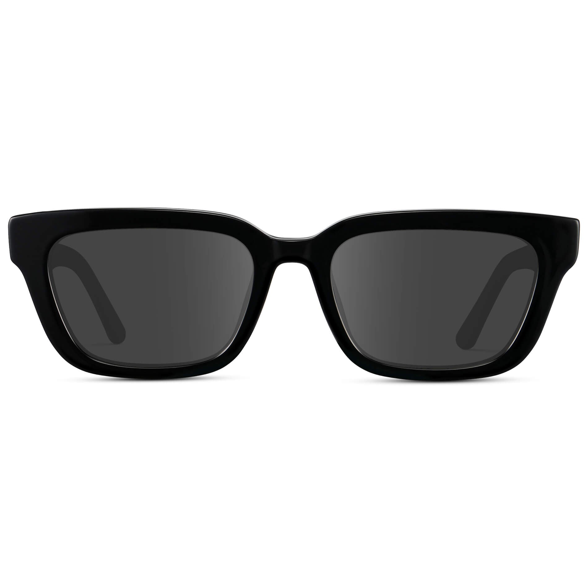 Black / Grey Lens || Women's Rectangular Prescription Sunglasses with Black Acetate Frame and Grey Prescription Lenses