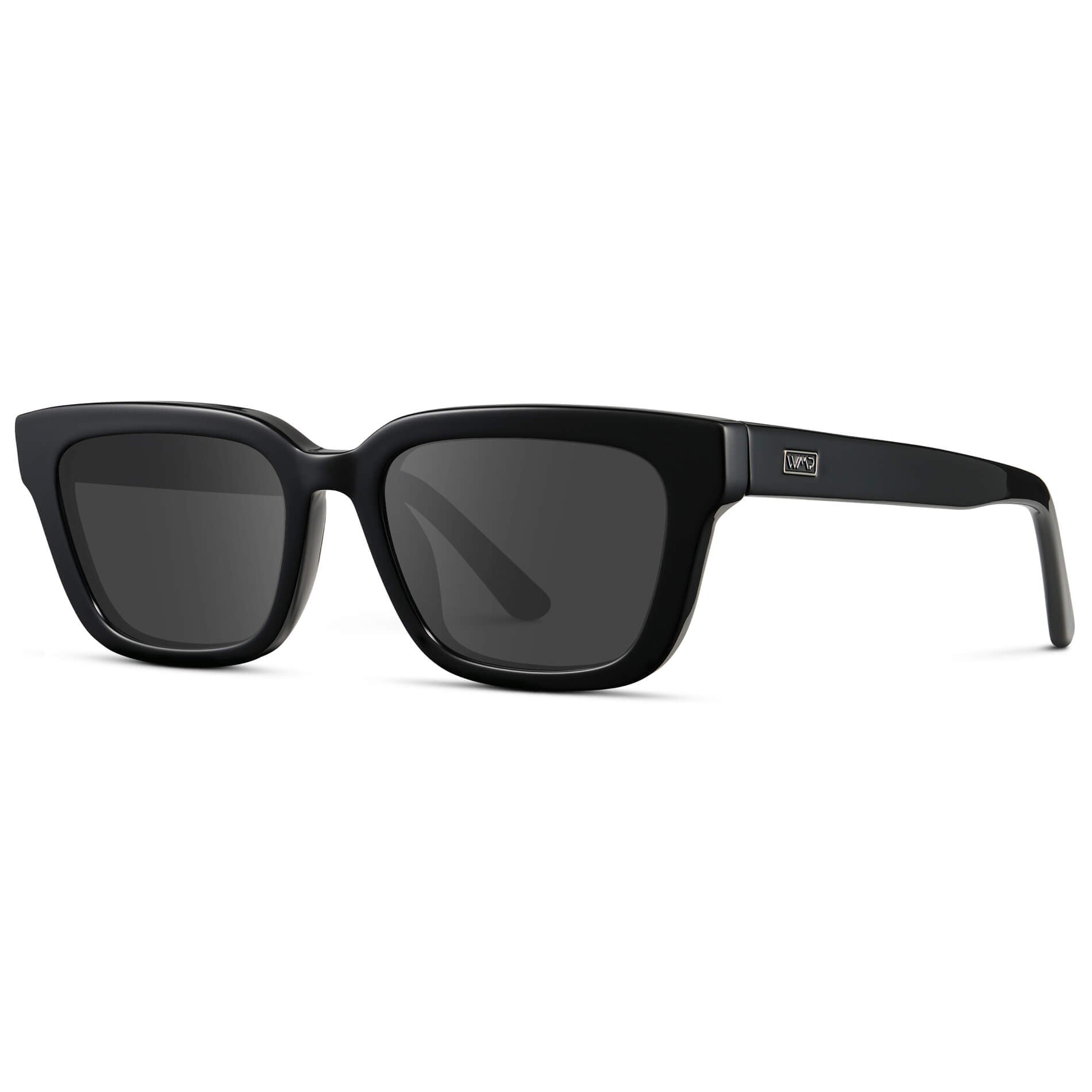 Black / Grey Lens || Women's Rectangular Prescription Sunglasses with Black Acetate Frame and Grey Prescription Lenses