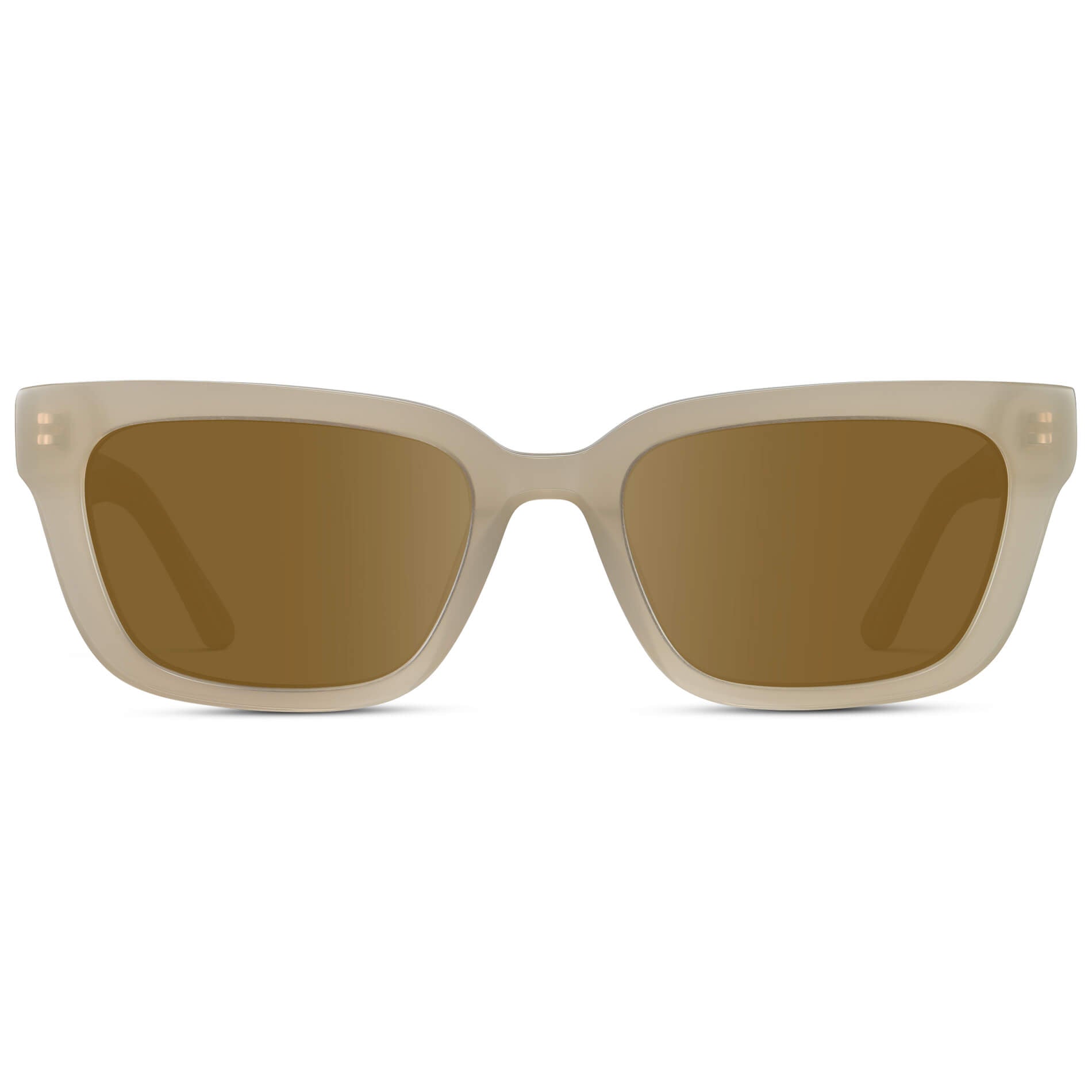 Pearl Beige / Amber Lens || Women's Rectangular Prescription Sunglasses with Pearl Beige Acetate Frame and Brown Prescription Lenses