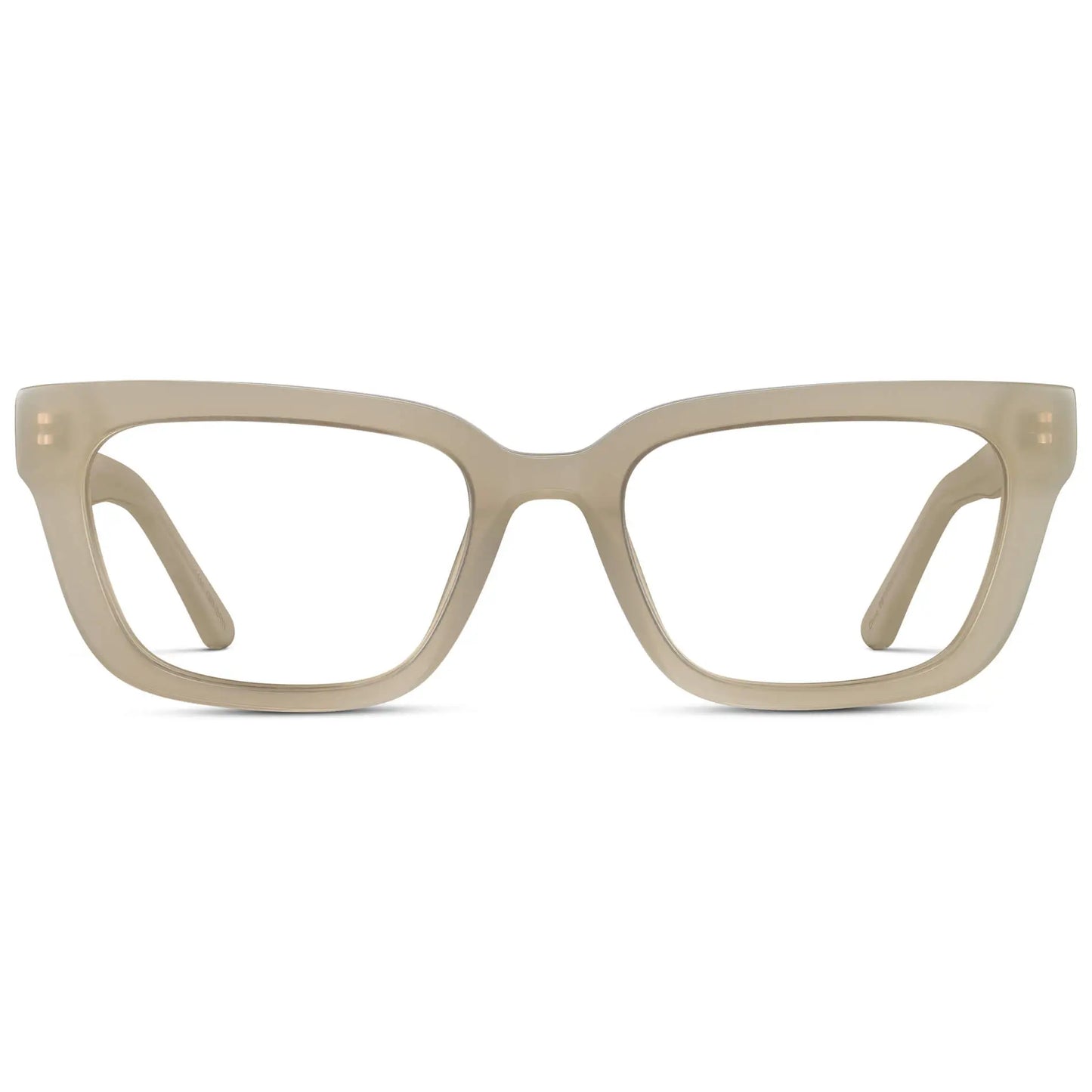 Pearl Beige || Women's Rectangular Prescription Eyeglasses with Pearl Beige Acetate Frame and Clear Prescription Lenses on a white background 