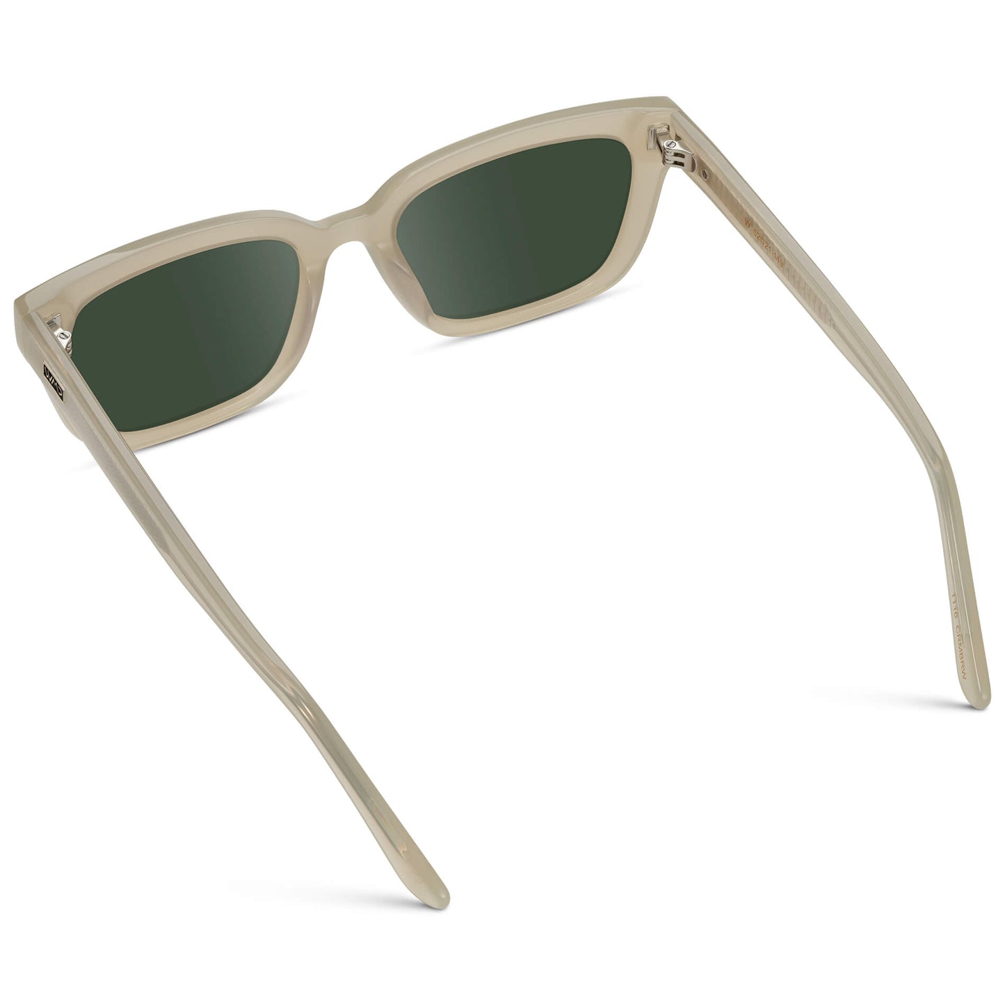 Pearl Beige / G15 Lens || Women's Rectangular Prescription Sunglasses with Pearl Beige Acetate Frame and Green Prescription Lenses