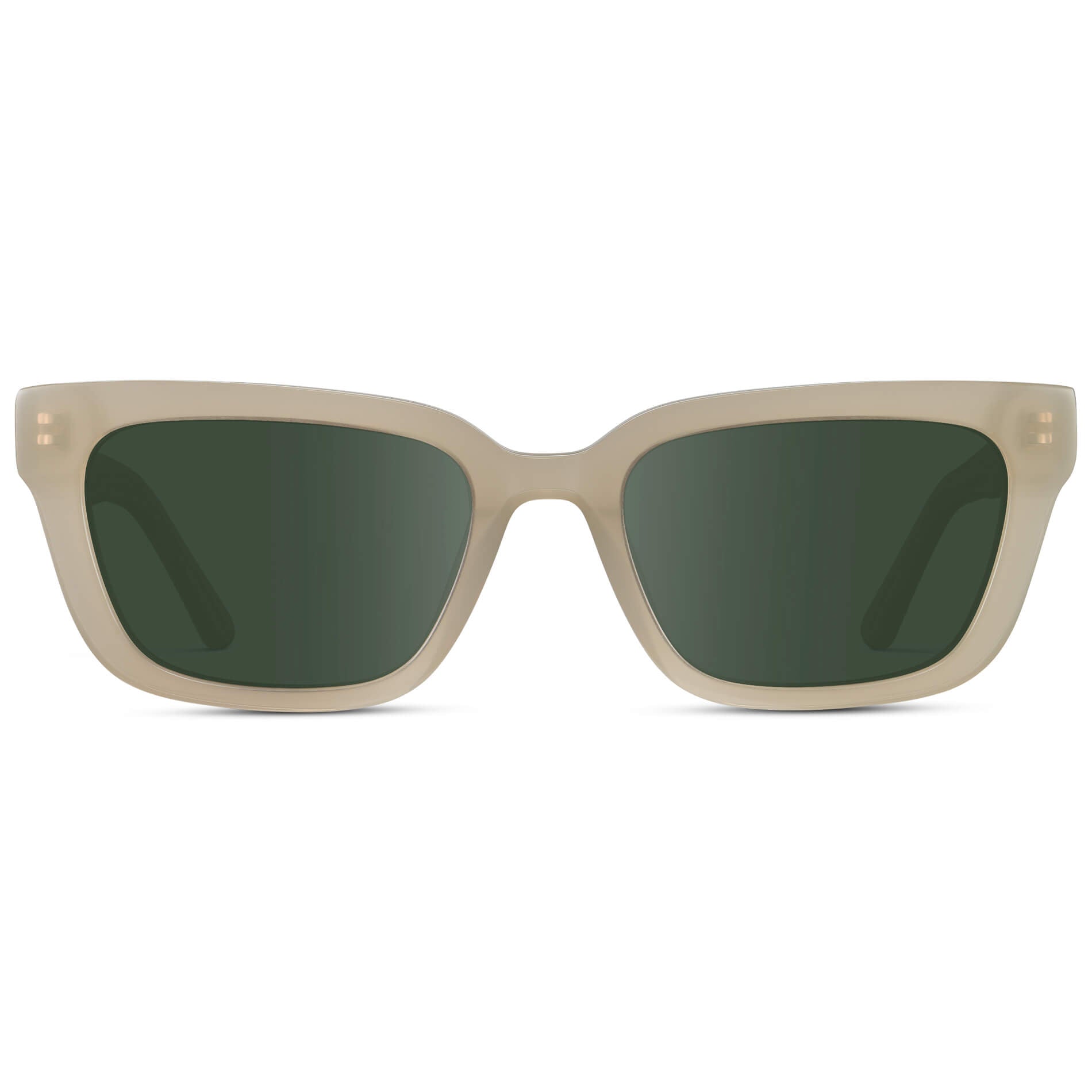 Pearl Beige / G15 Lens || Women's Rectangular Prescription Sunglasses with Pearl Beige Acetate Frame and Green Prescription Lenses
