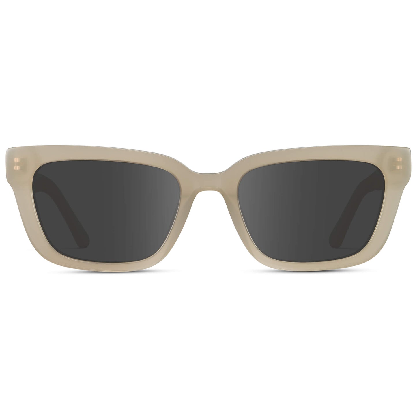 Pearl Beige / Grey Lens || Women's Rectangular Prescription Sunglasses with Pearl Beige Acetate Frame and Grey Prescription Lenses