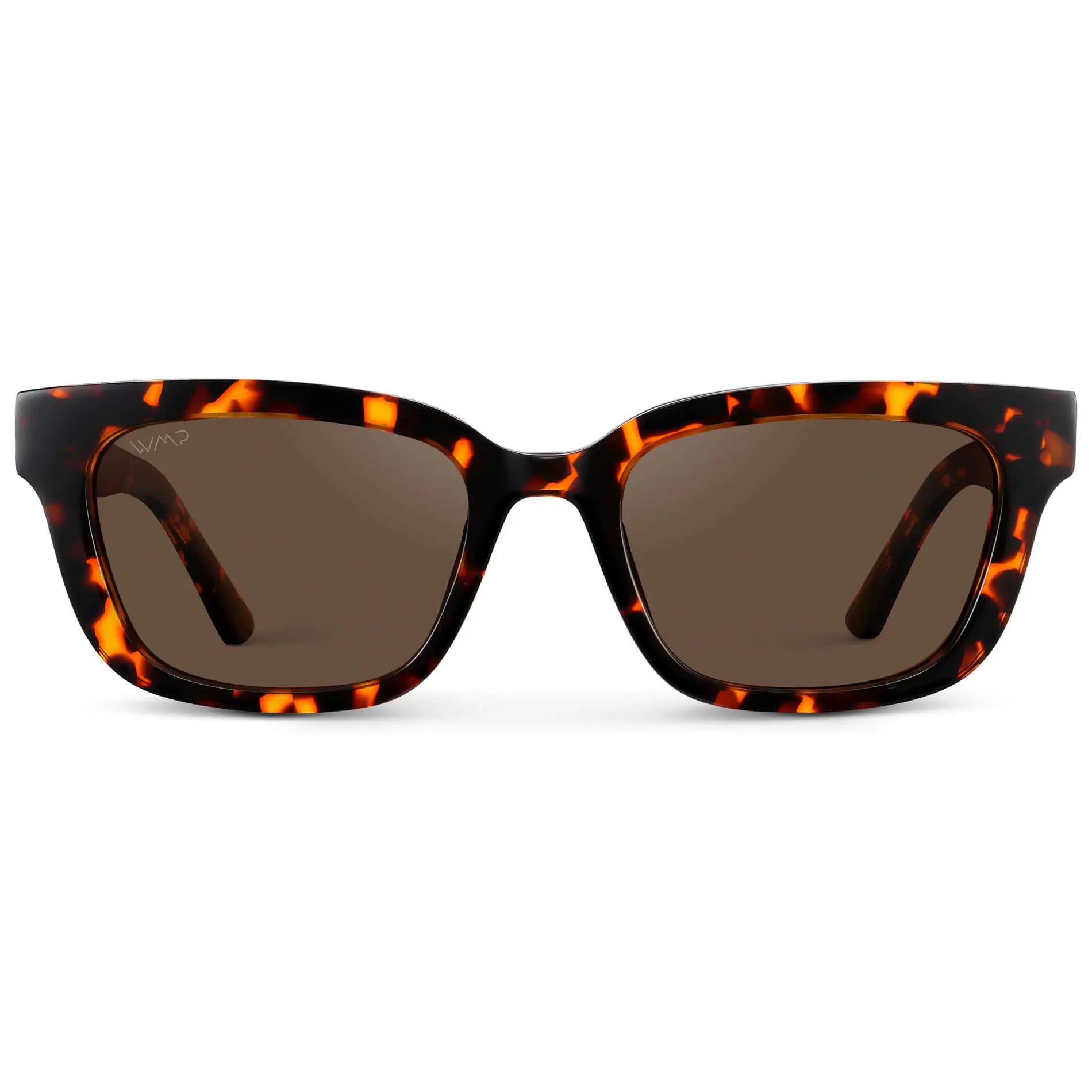 Ember Tortoise / Dark Brown Lens || Women's Rectangular Polarized Sunglasses with Tortoise Acetate Frame and Dark Brown Lens
