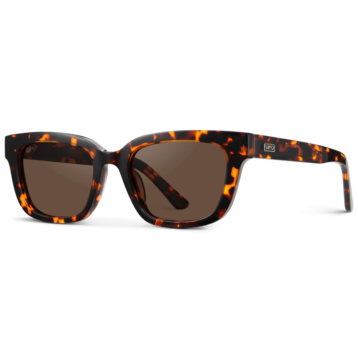 Ember Tortoise / Dark Brown Lens || Women's Rectangular Polarized Sunglasses with Tortoise Acetate Frame and Dark Brown Lens