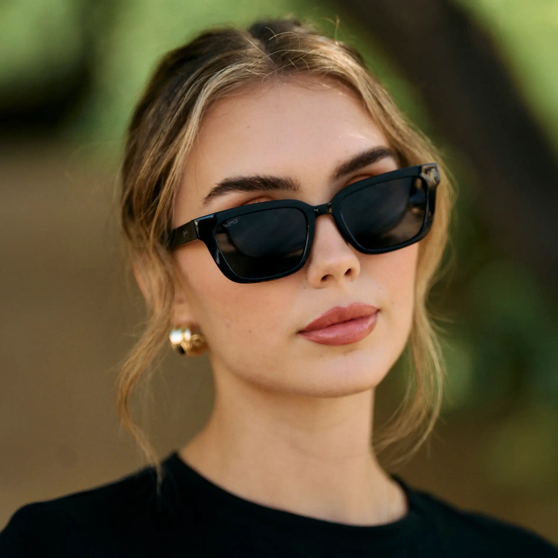 Black / Grey Lens || Women's Rectangular Prescription Sunglasses with Black Acetate Frame and Grey Prescription Lenses