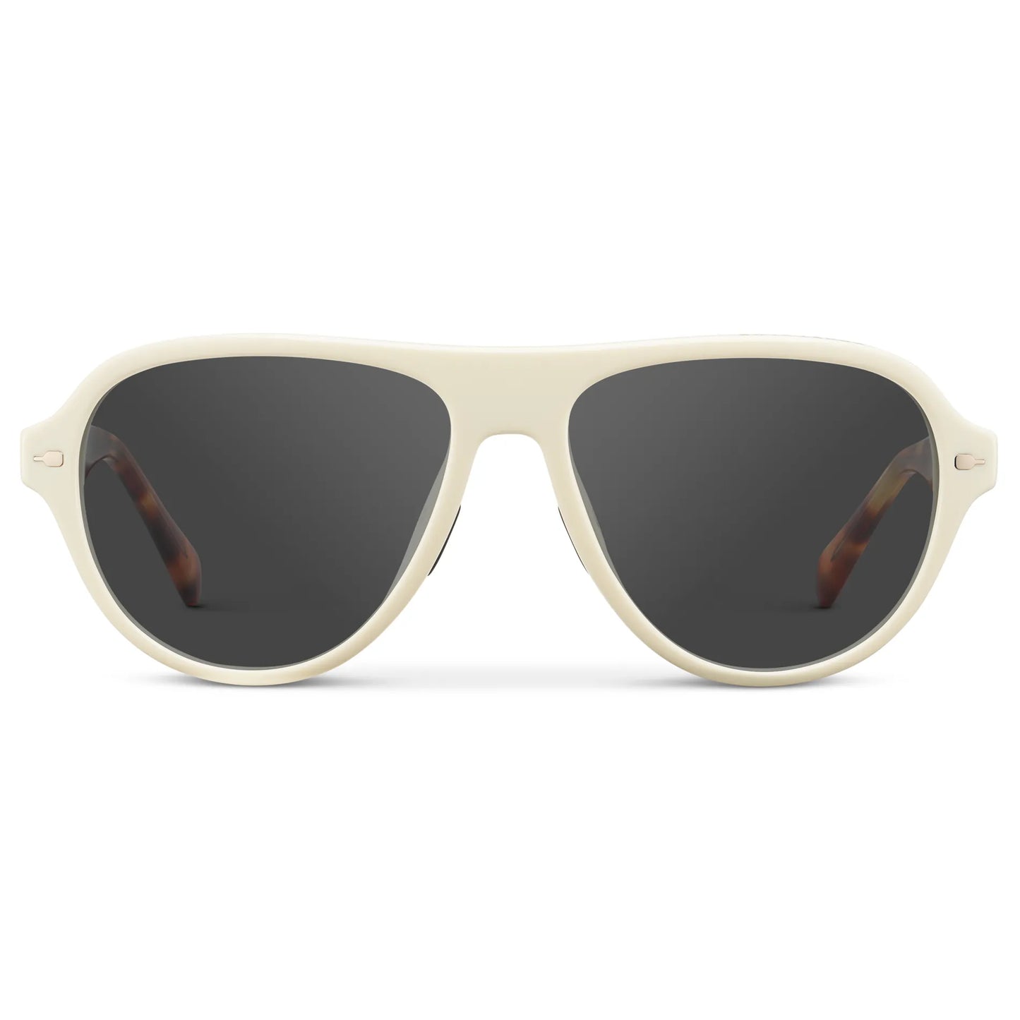 Ivory Tortoise / Grey || Women's Rounded Aviator Prescription Sunglasses with Ivory Tortoise Frame and Grey Lenses on a white background