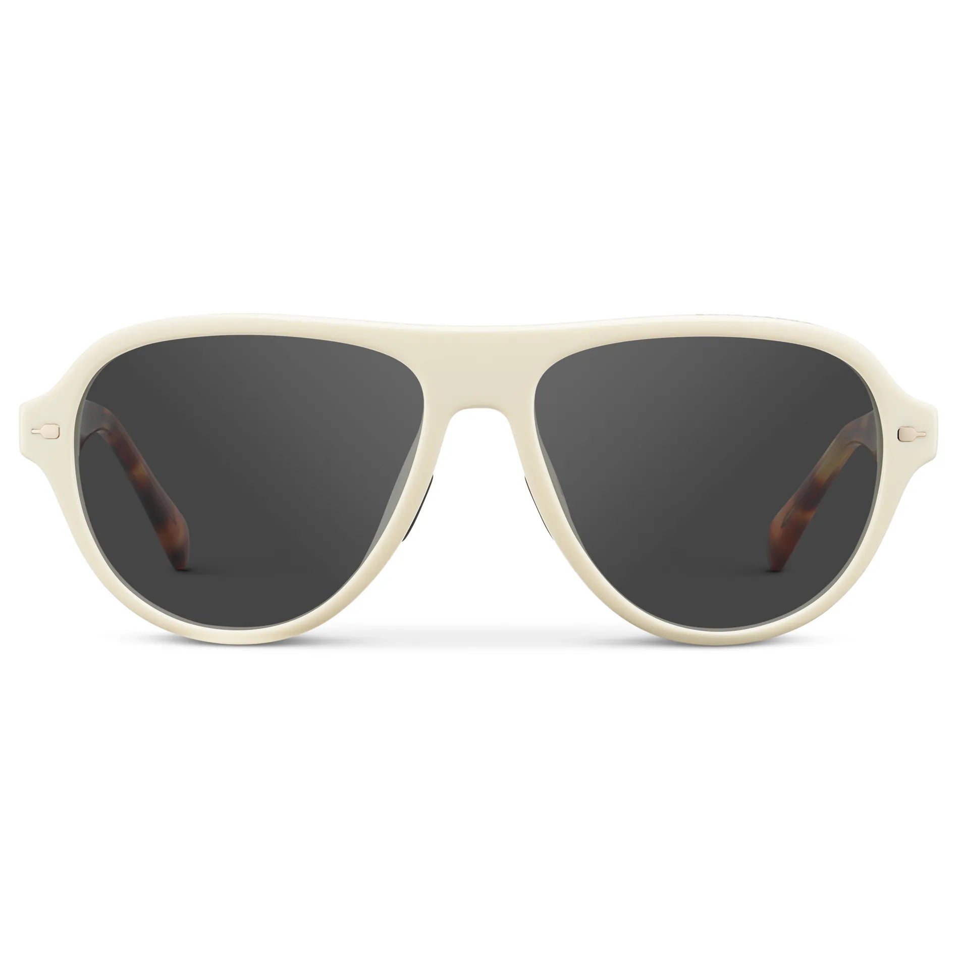 Ivory Tortoise / Grey || Women's Rounded Aviator Prescription Sunglasses with Ivory Tortoise Frame and Grey Lenses on a white background