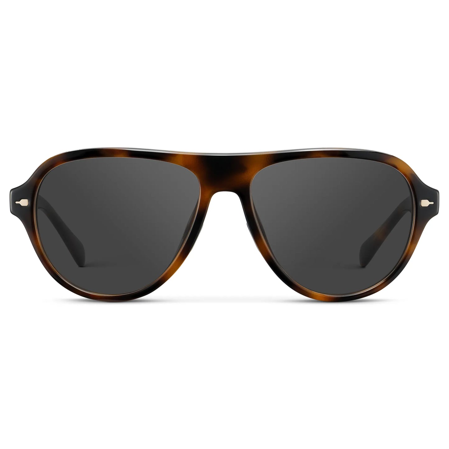 Brown Tortoise / Grey || Women's Rounded Aviator Prescription Sunglasses with Brown Tortoise Frame and Grey Lenses on a white background