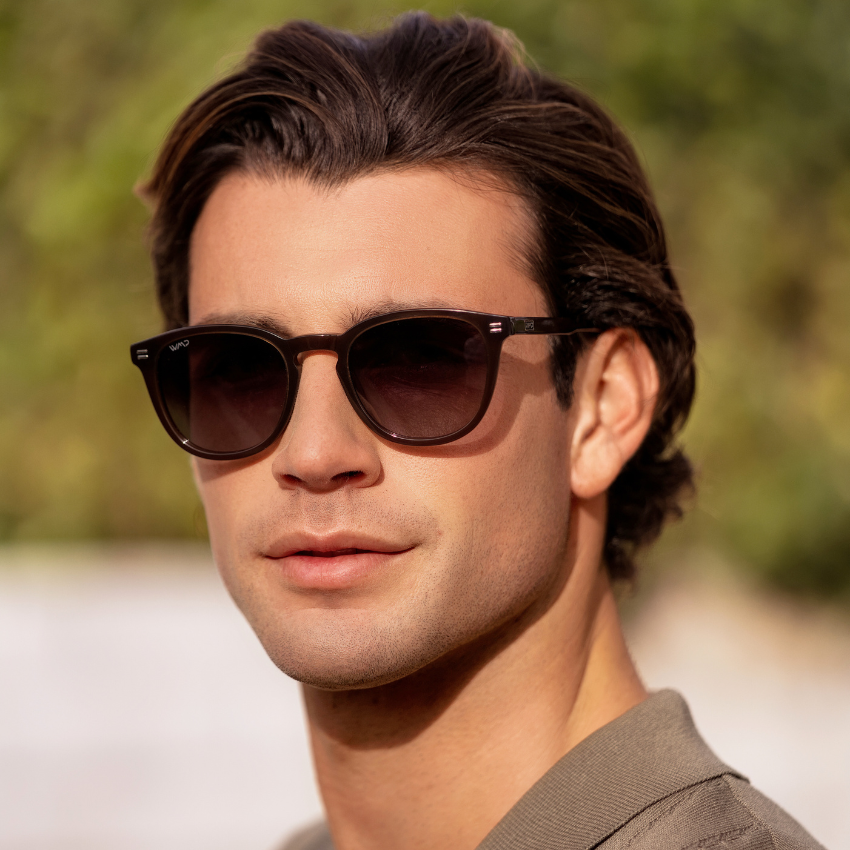 Burnt Cedar Brown / Oak Brown Gradient Lens || Men's Rounded Oval Polarized Sunglasses with Brown Acetate Frame and Oak Brown Gradient Lens