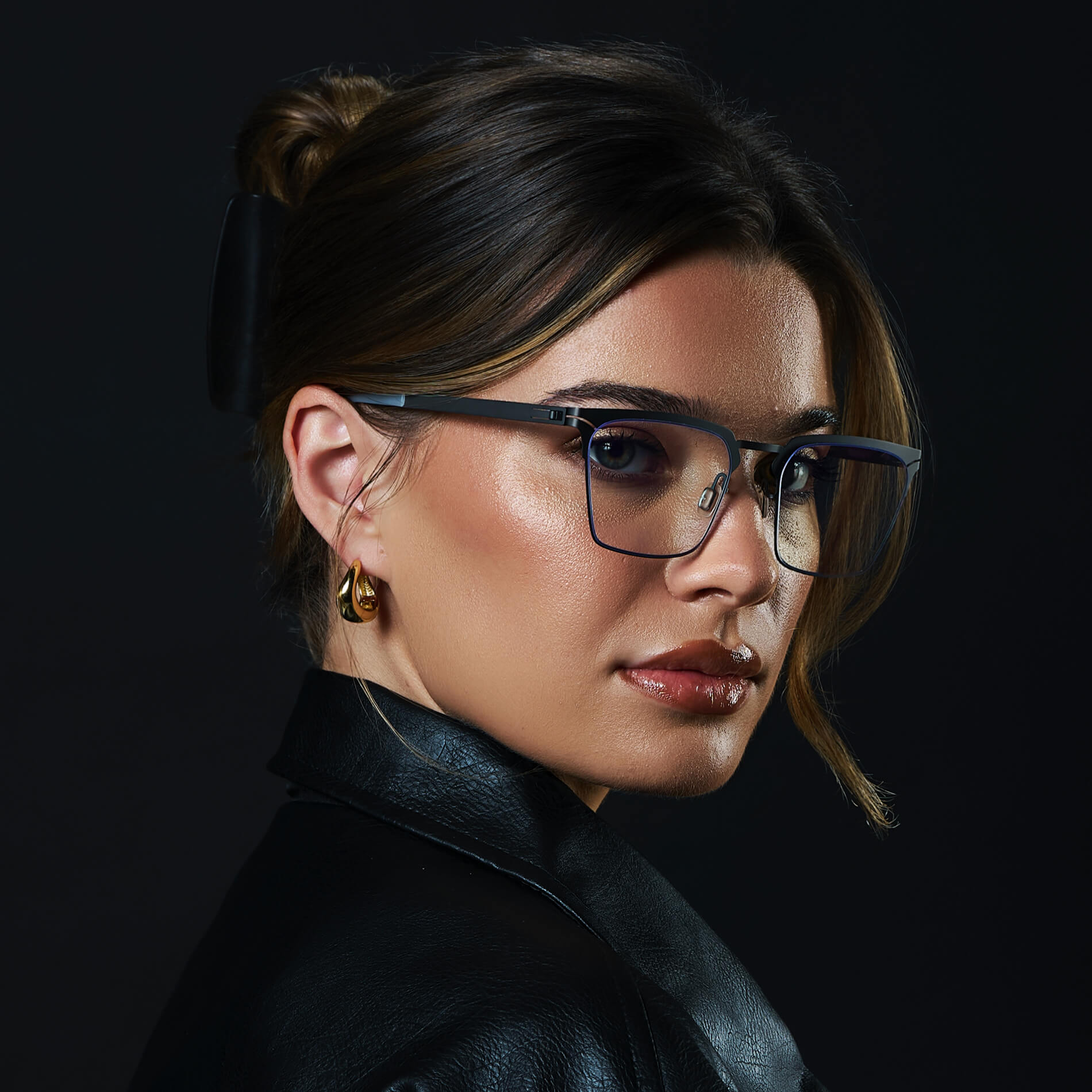 Matte Black || Unisex Blue Light Glasses with Matte Black Beta Titanium Metal Frame, Screwless Hinges, and Nylon Blue Light Blocking Clear Lens