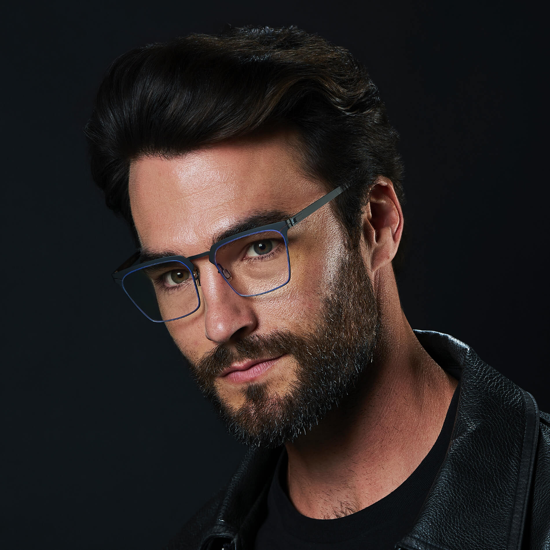 Matte Black || Unisex Blue Light Glasses with Matte Black Beta Titanium Metal Frame, Screwless Hinges, and Nylon Blue Light Blocking Clear Lens