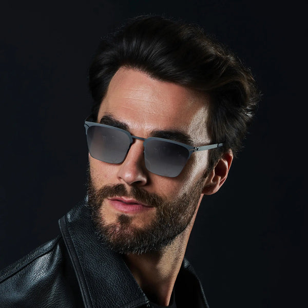 Raven | Polarized - Matte Grey / Gradient Mirror Silver Lens