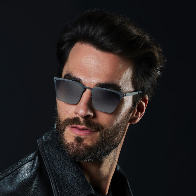Raven | Polarized - Matte Grey / Gradient Mirror Silver Lens