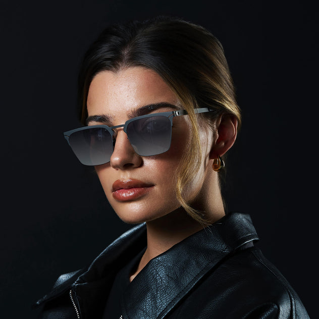 Raven | Polarized - Matte Grey / Gradient Mirror Silver Lens