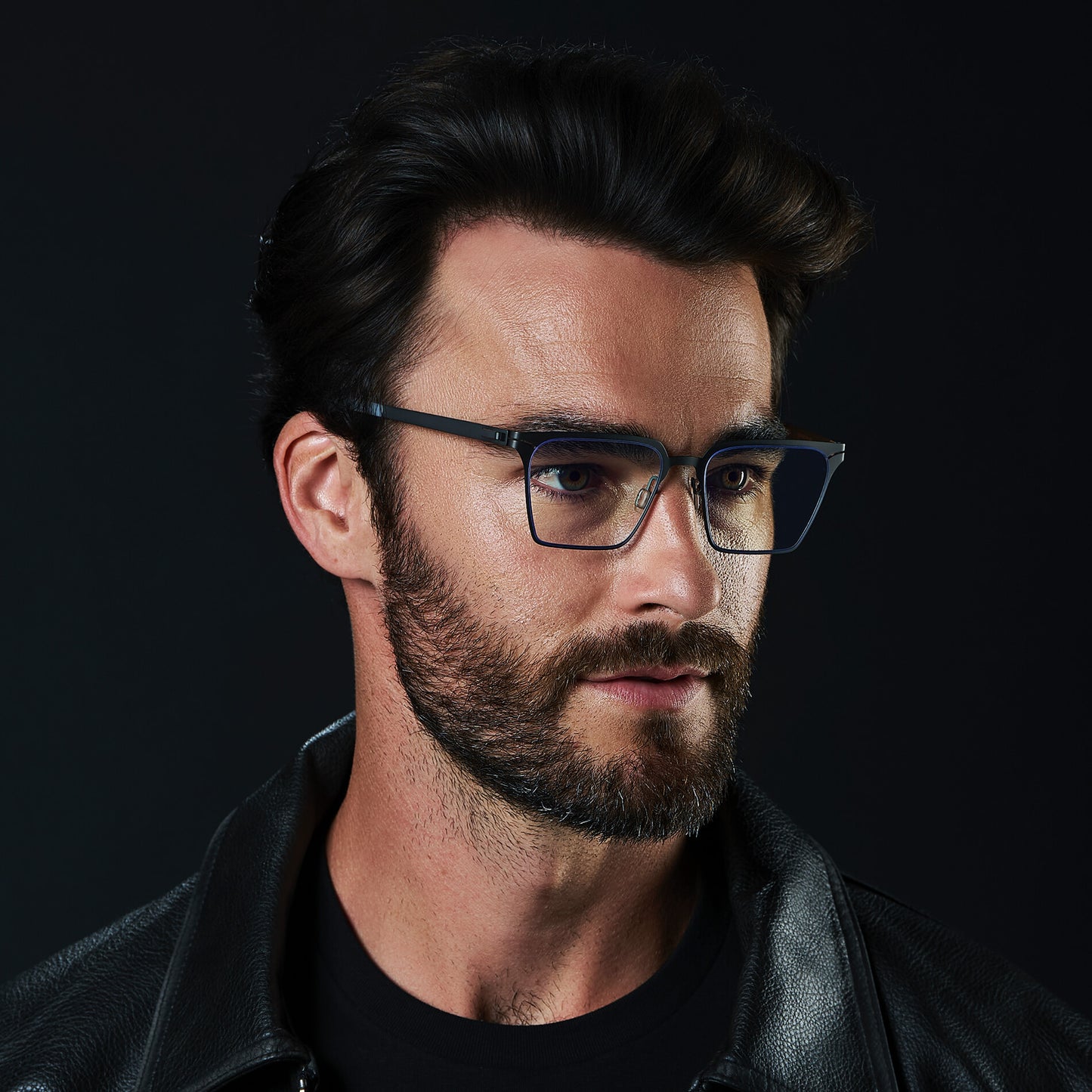 Matte Black || Men's Blue Light Glasses with Matte Black Beta Titanium Metal Frame, Screwless Hinges, and Blue Light Blocking Clear Lens