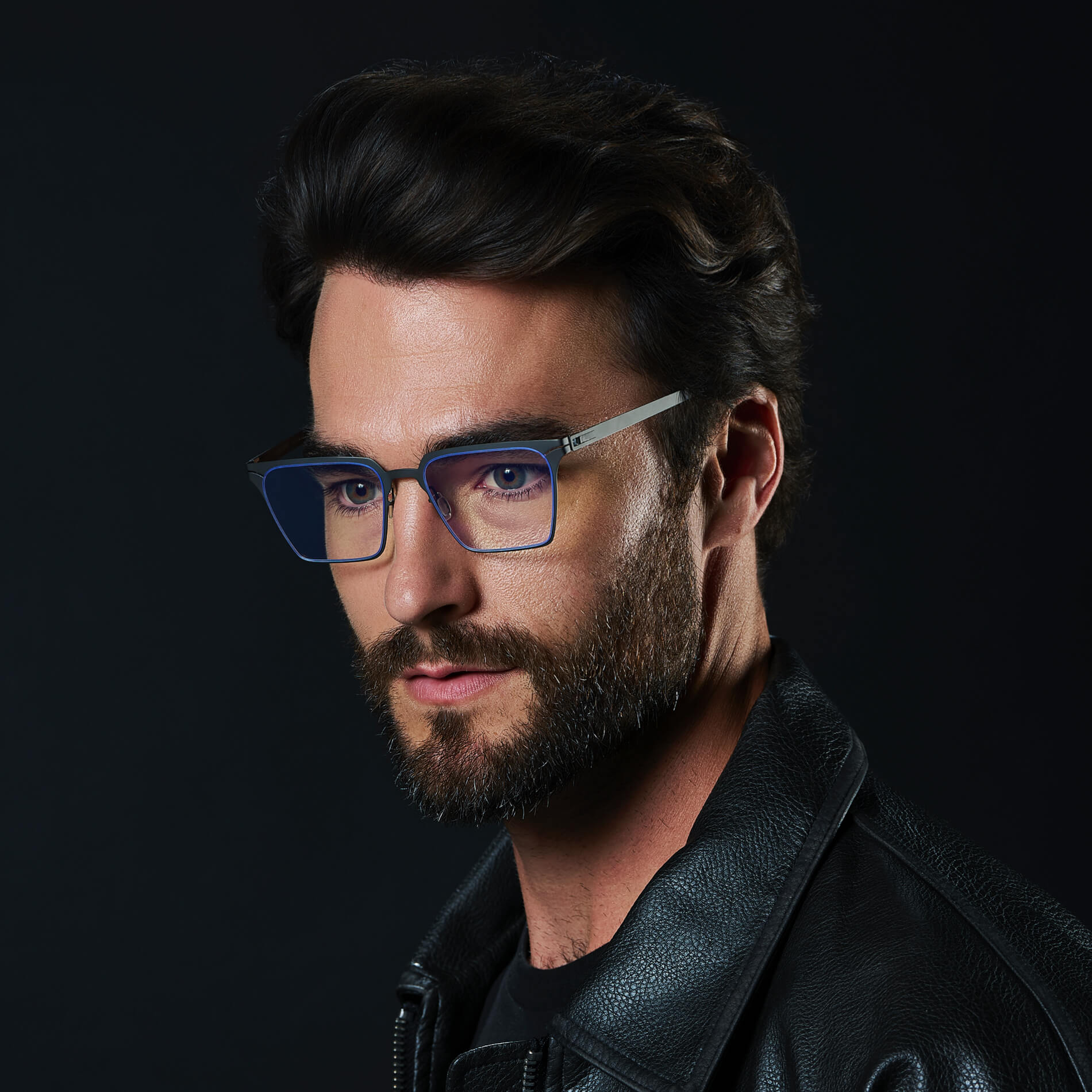 Matte Black || Men's Blue Light Glasses with Matte Black Beta Titanium Metal Frame, Screwless Hinges, and Blue Light Blocking Clear Lens