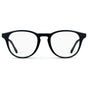 Black || Unisex Round Eyeglasses with Black Acetate Frame and Clear Prescription Lens on a white background