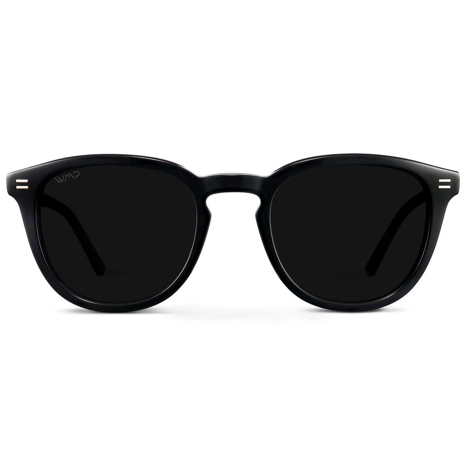 Black / Triple Black Lens || Men's Rounded Oval Polarized Sunglasses with Black Acetate Frame and Black Lens