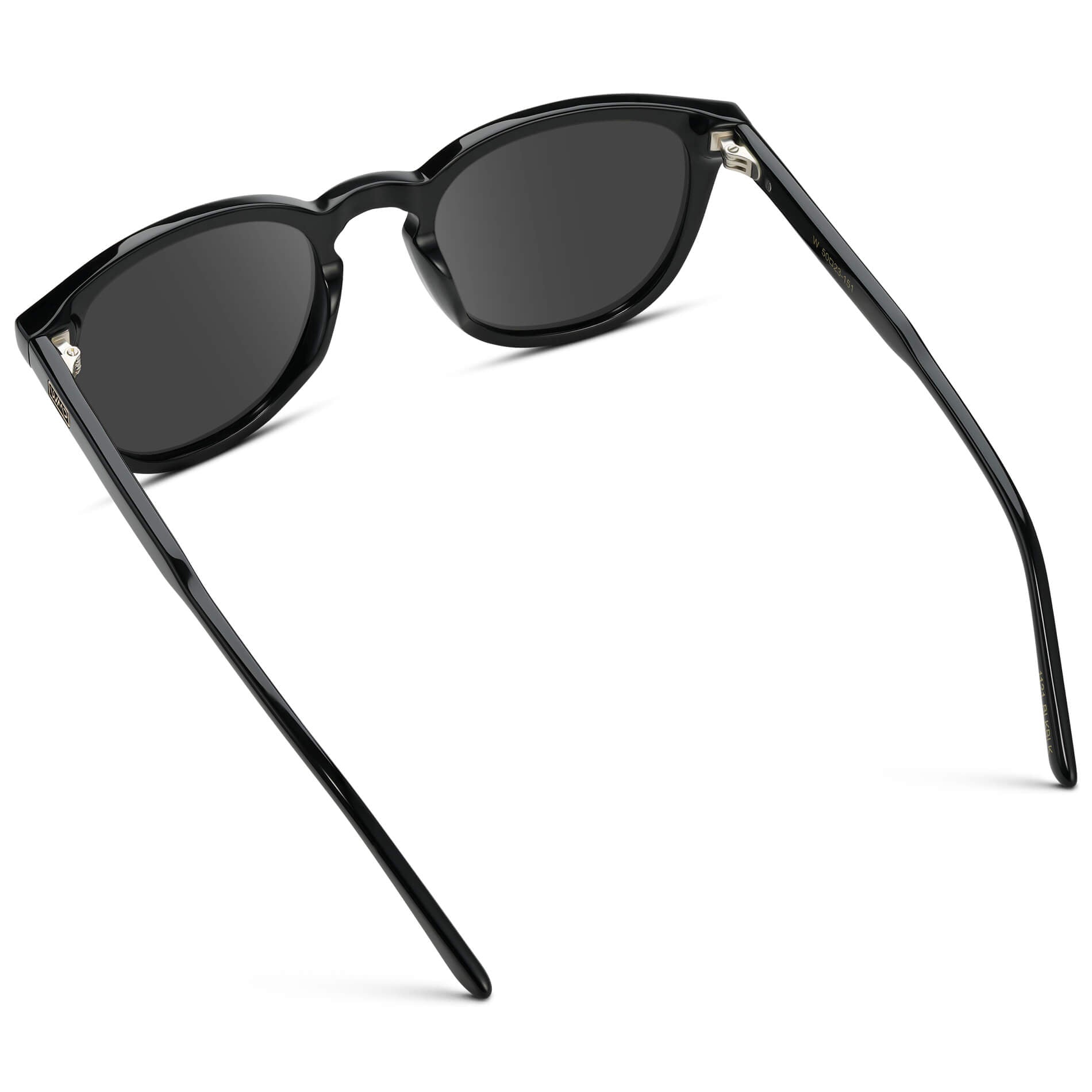 Black / Grey Lens || Men's Round Prescription Sunglasses with Black Acetate Frame and Grey Prescription Lens