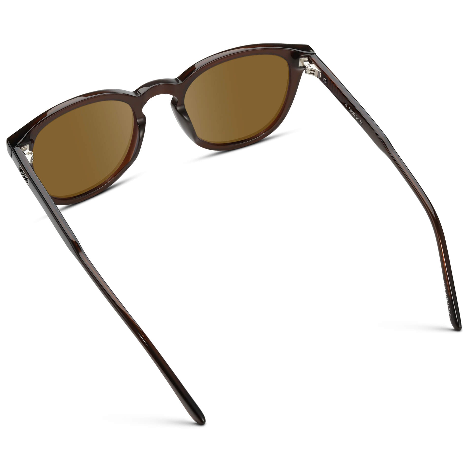 Burnt Cedar Brown / Amber Lens || Men's Round Prescription Sunglasses with Brown Acetate Frame and Brown Prescription Lens