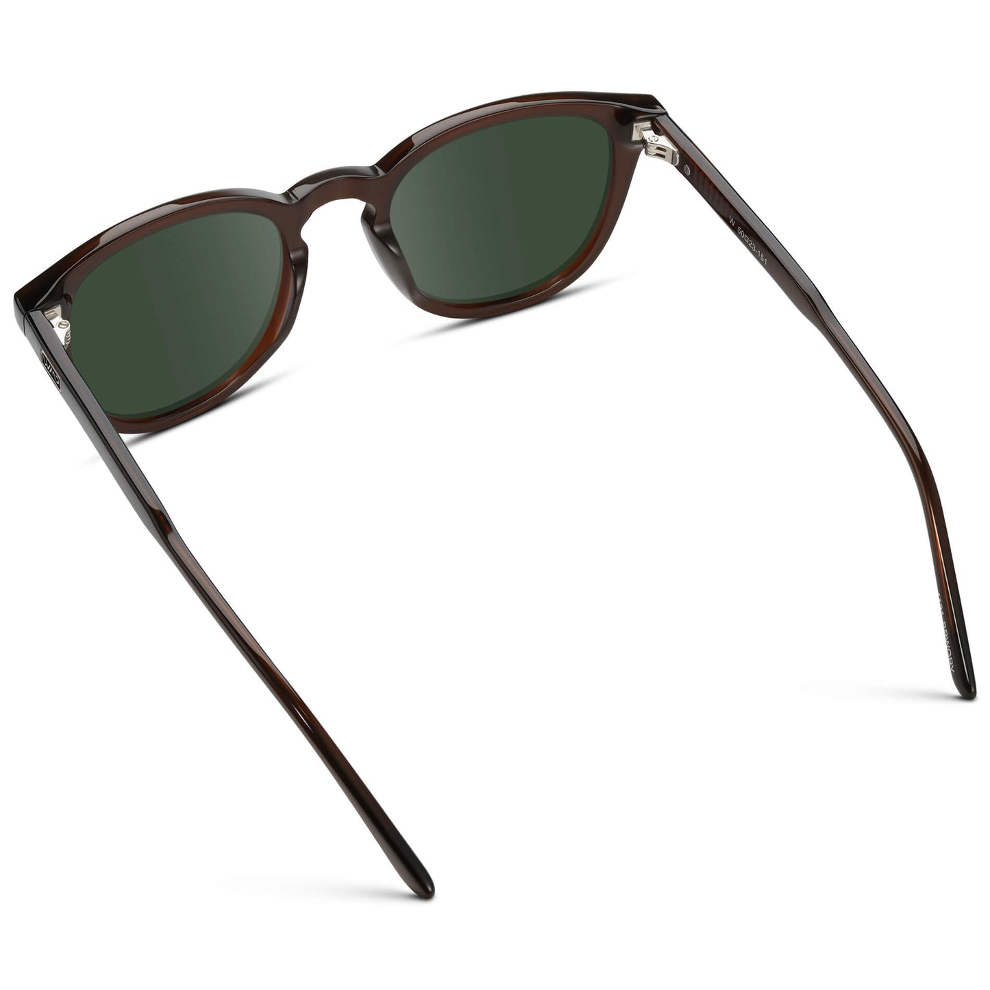 Burnt Cedar Brown / G15 Lens || Men's Round Prescription Sunglasses with Brown Acetate Frame and Green Prescription Lens