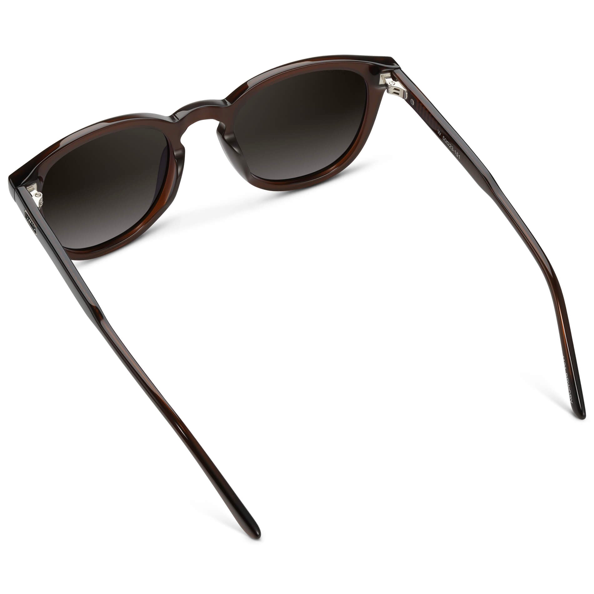 Burnt Cedar Brown / Oak Brown Gradient Lens || Men's Rounded Oval Polarized Sunglasses with Brown Acetate Frame and Oak Brown Gradient Lens
