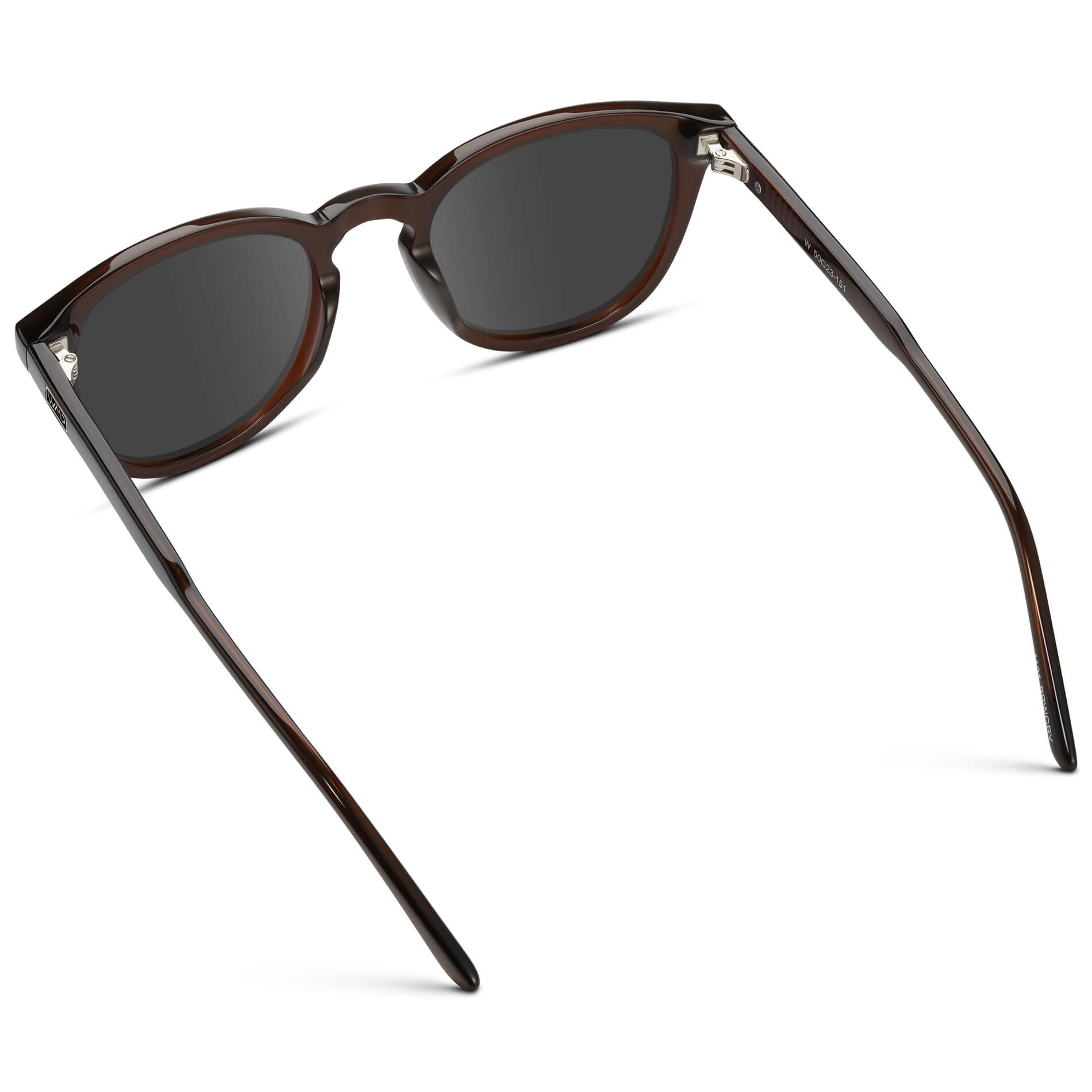 Burnt Cedar Brown / Grey Lens || Men's Round Prescription Sunglasses with Brown Acetate Frame and Grey Prescription Lens