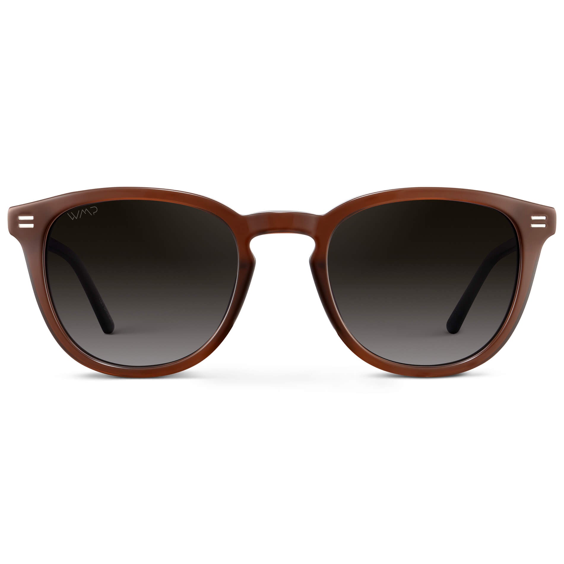 Burnt Cedar Brown / Oak Brown Gradient Lens || Men's Rounded Oval Polarized Sunglasses with Brown Acetate Frame and Oak Brown Gradient Lens