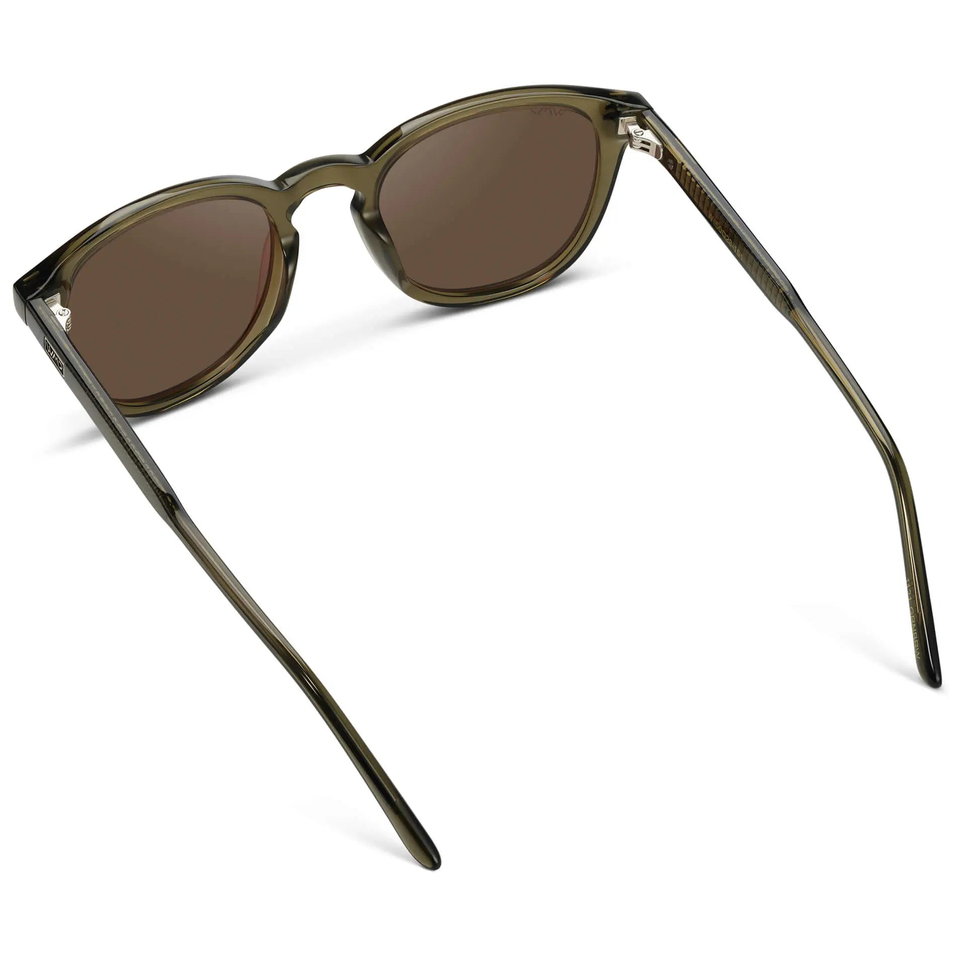 Dark Moss Green / Brown Lens || Men's Rounded Oval Polarized Sunglasses with Green Acetate Frame and Brown Lens