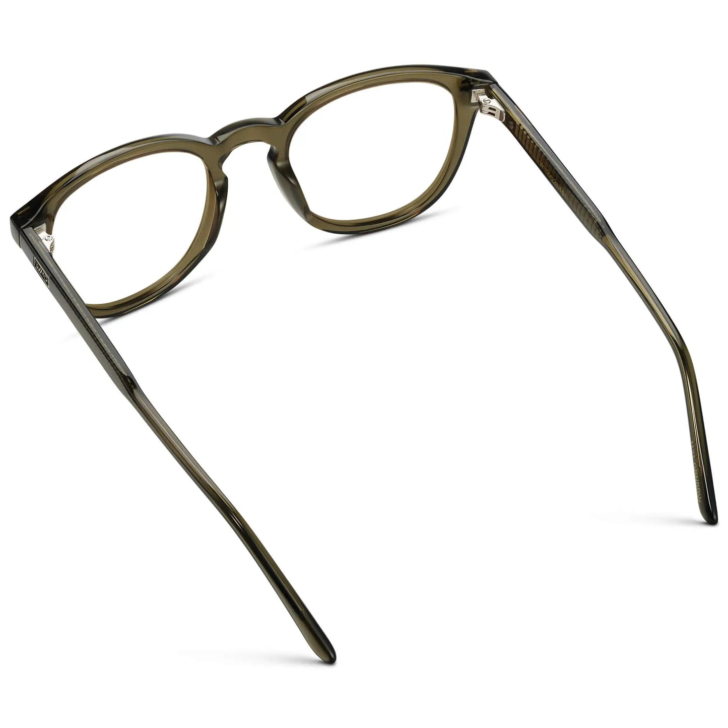 Dark Moss Green || Men's Round Prescription Eyeglasses with Green Acetate Frame and Clear Prescription Lenses