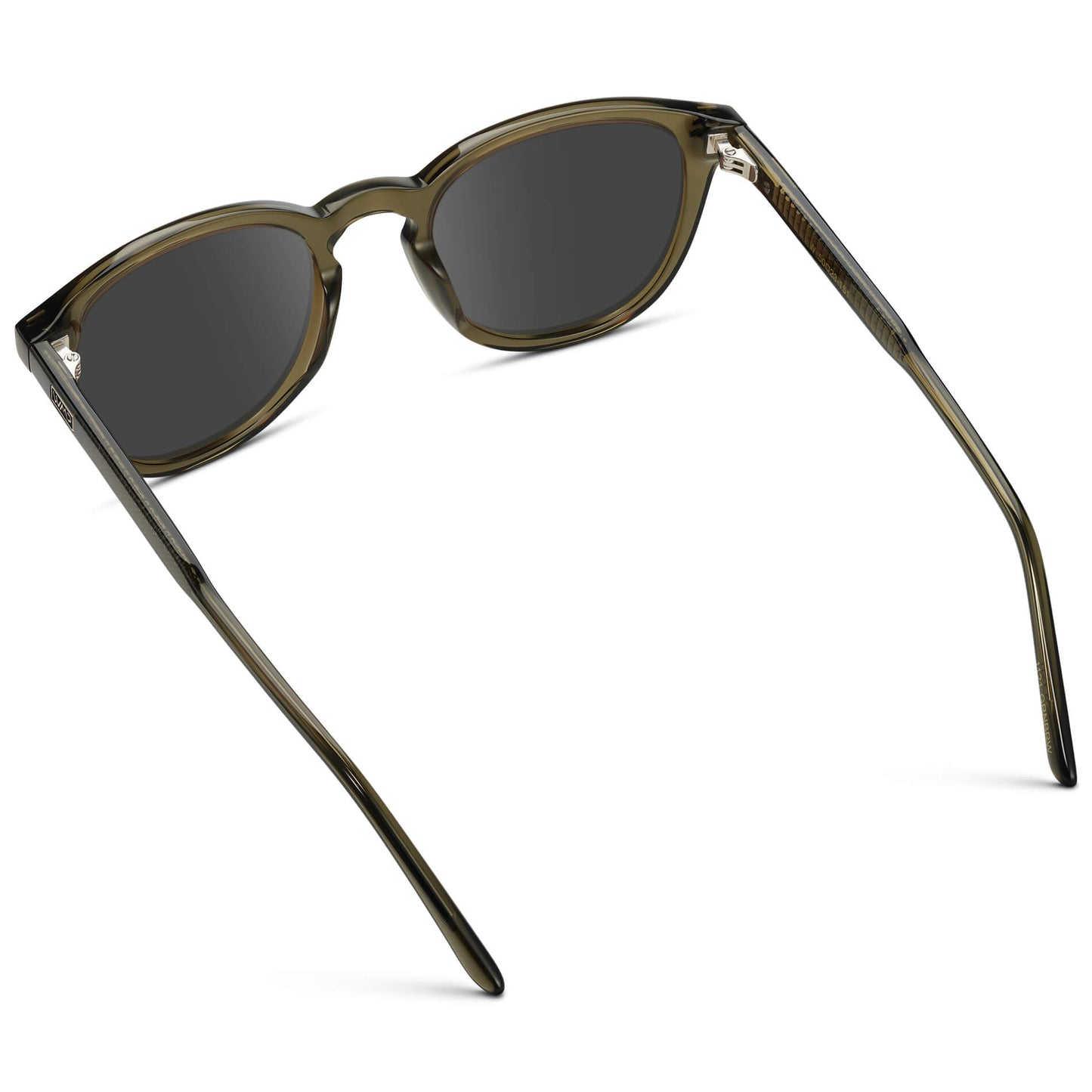 Dark Moss Green / Grey Lens || Men's Round Prescription Sunglasses with Green Acetate Frame and Grey Prescription Lens
