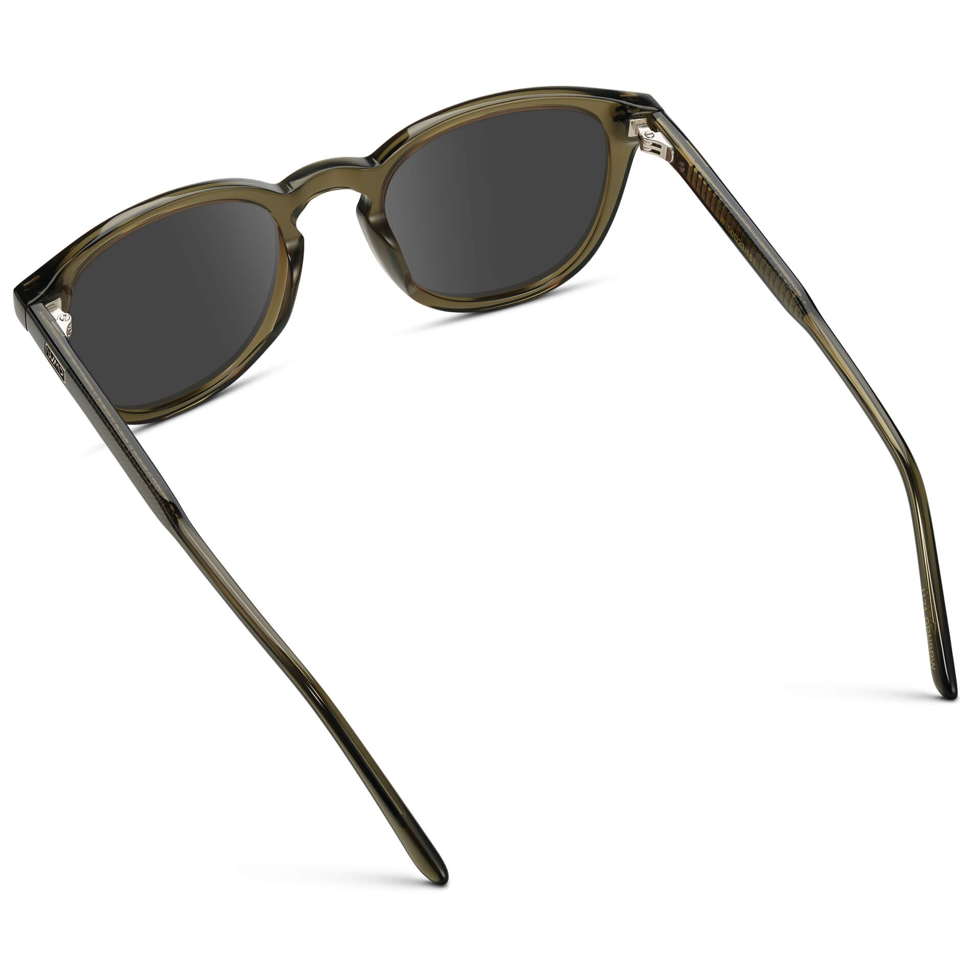 Dark Moss Green / Grey Lens || Men's Round Prescription Sunglasses with Green Acetate Frame and Grey Prescription Lens