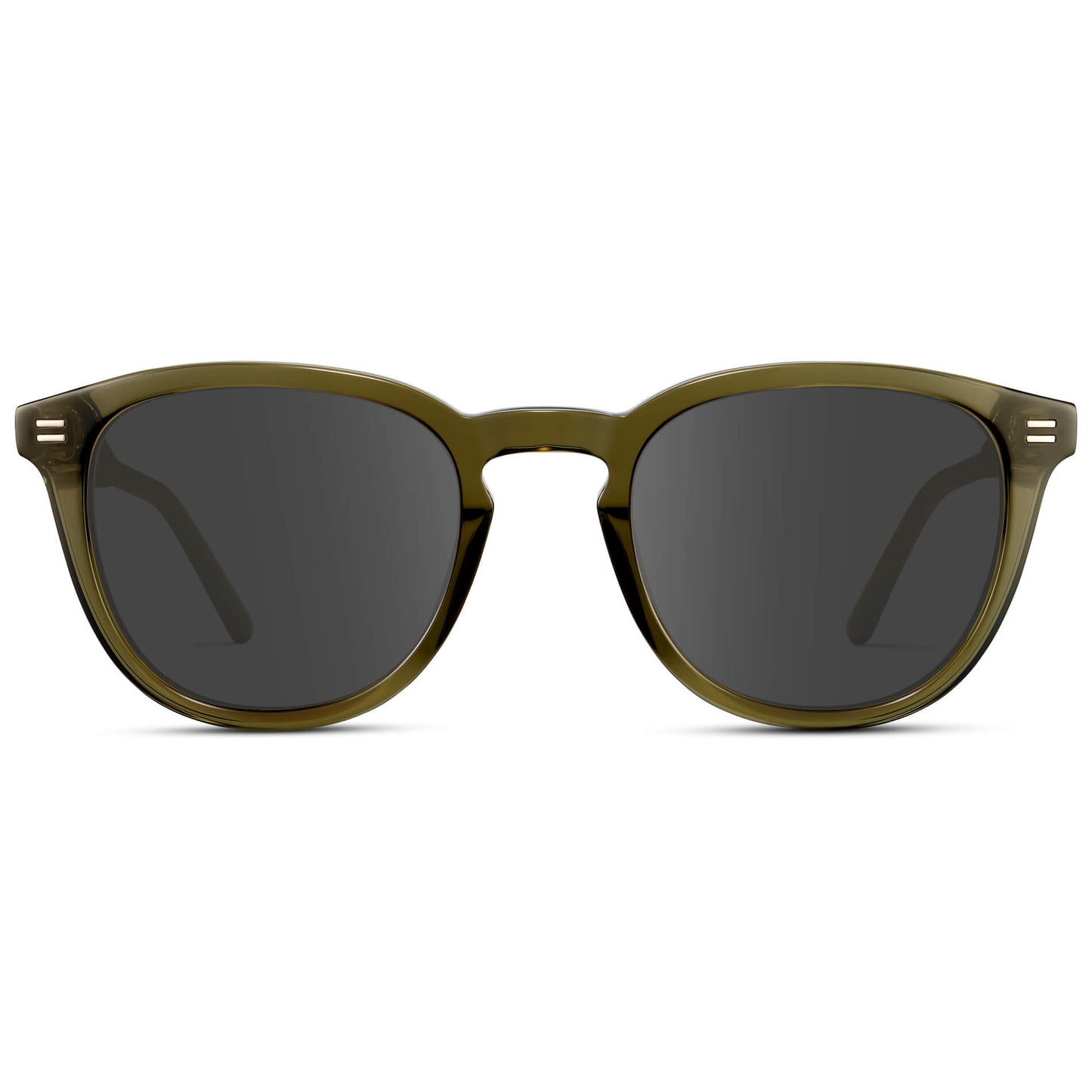 Dark Moss Green / Grey Lens || Men's Round Prescription Sunglasses with Green Acetate Frame and Grey Prescription Lens